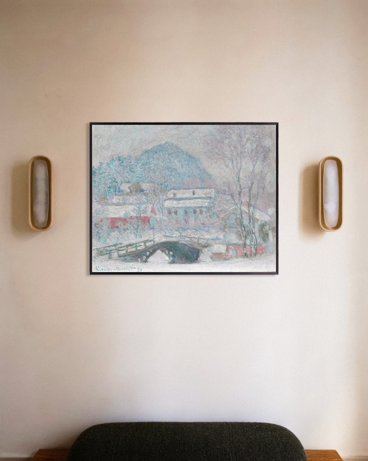 Plakat Sandvika, Norge (1895) av Claude Monet med metallramme