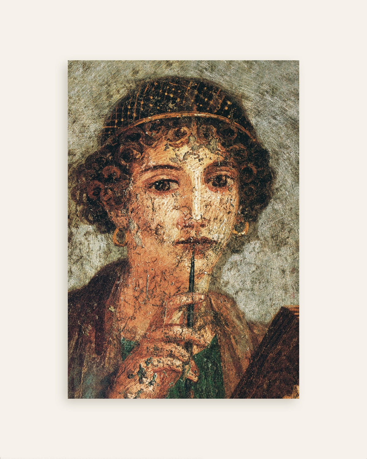 Poster med detalj av Sappho-fresken fra Pompeii