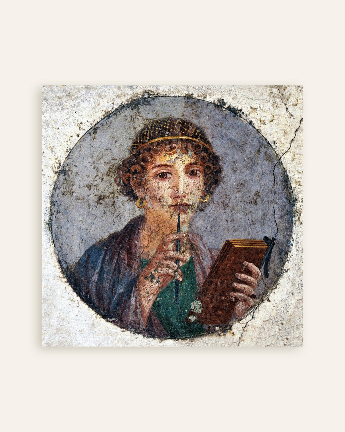 Sappho fresco from Pompeii poster