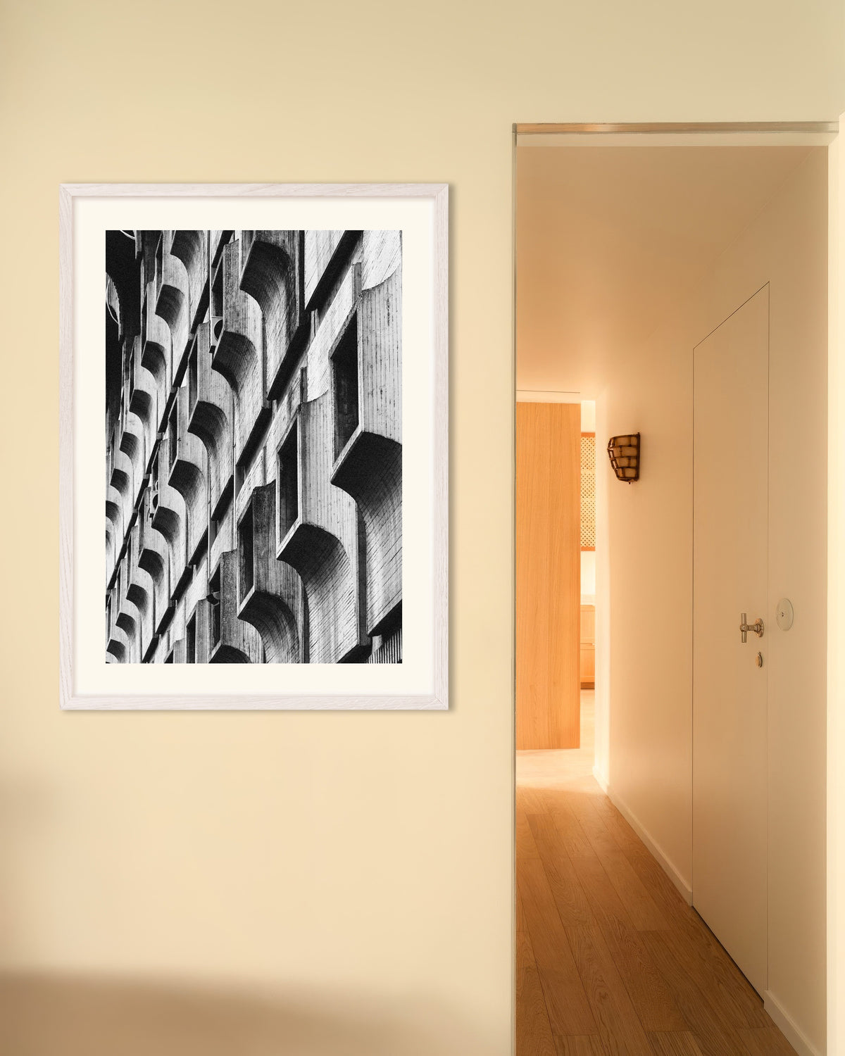 Poster of Scalloped Window Frames, with white wooden frame