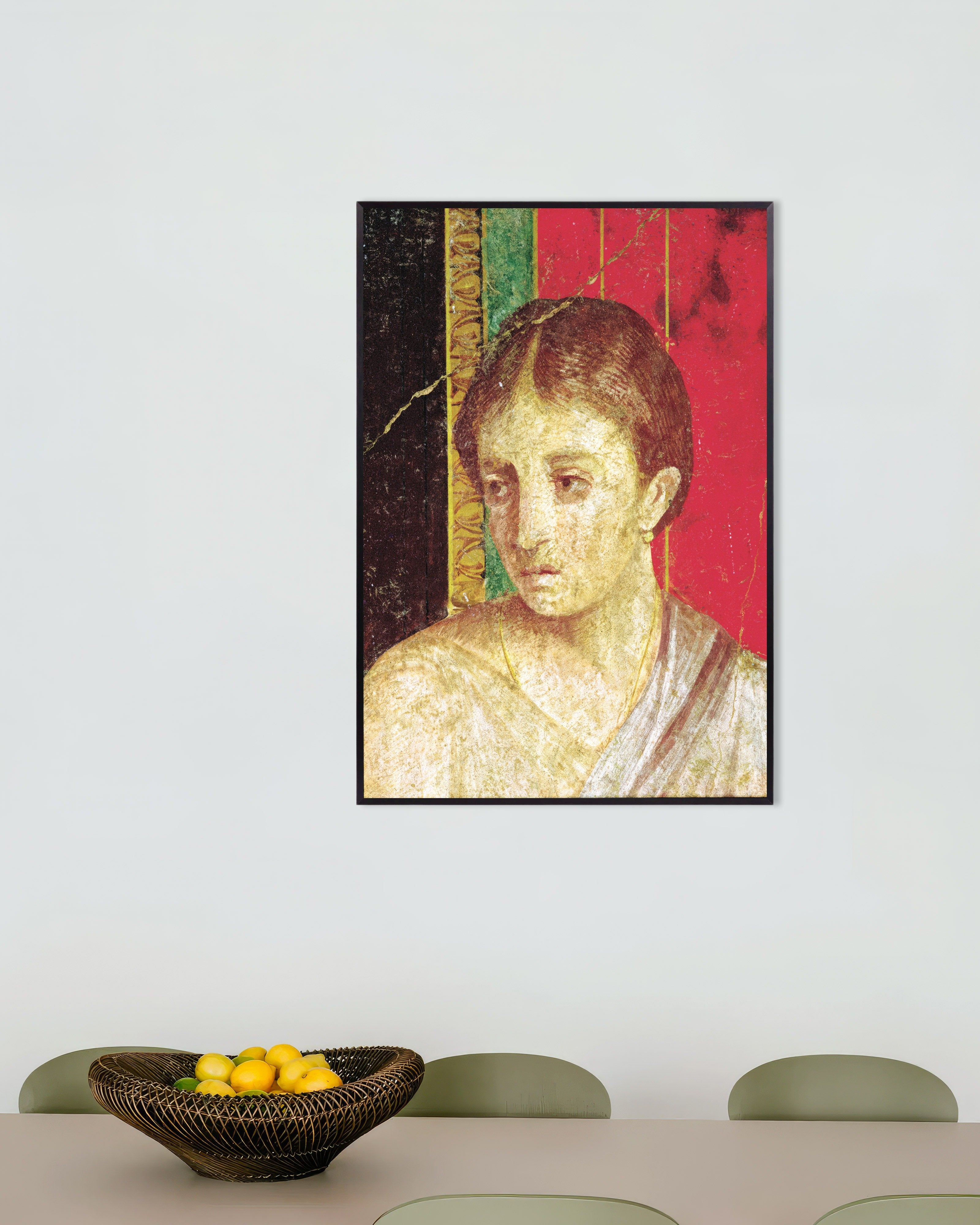 Poster of Seated mother fresco detail poster, with metal frame