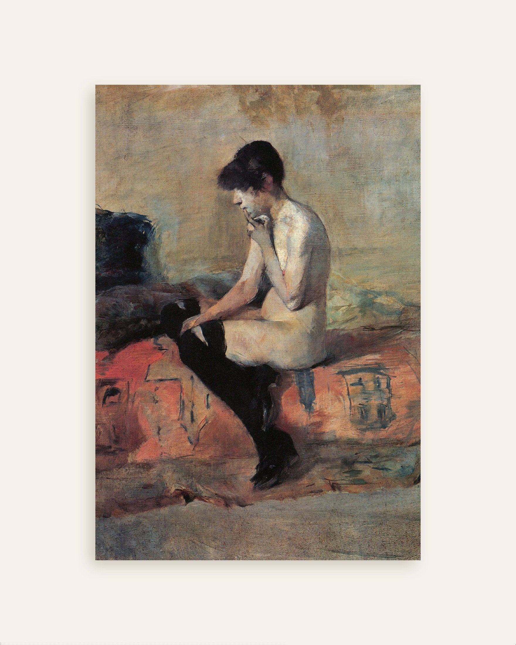 Poster of Seated nude by Henri de Toulouse-Lautrec, 1882, thumbnail