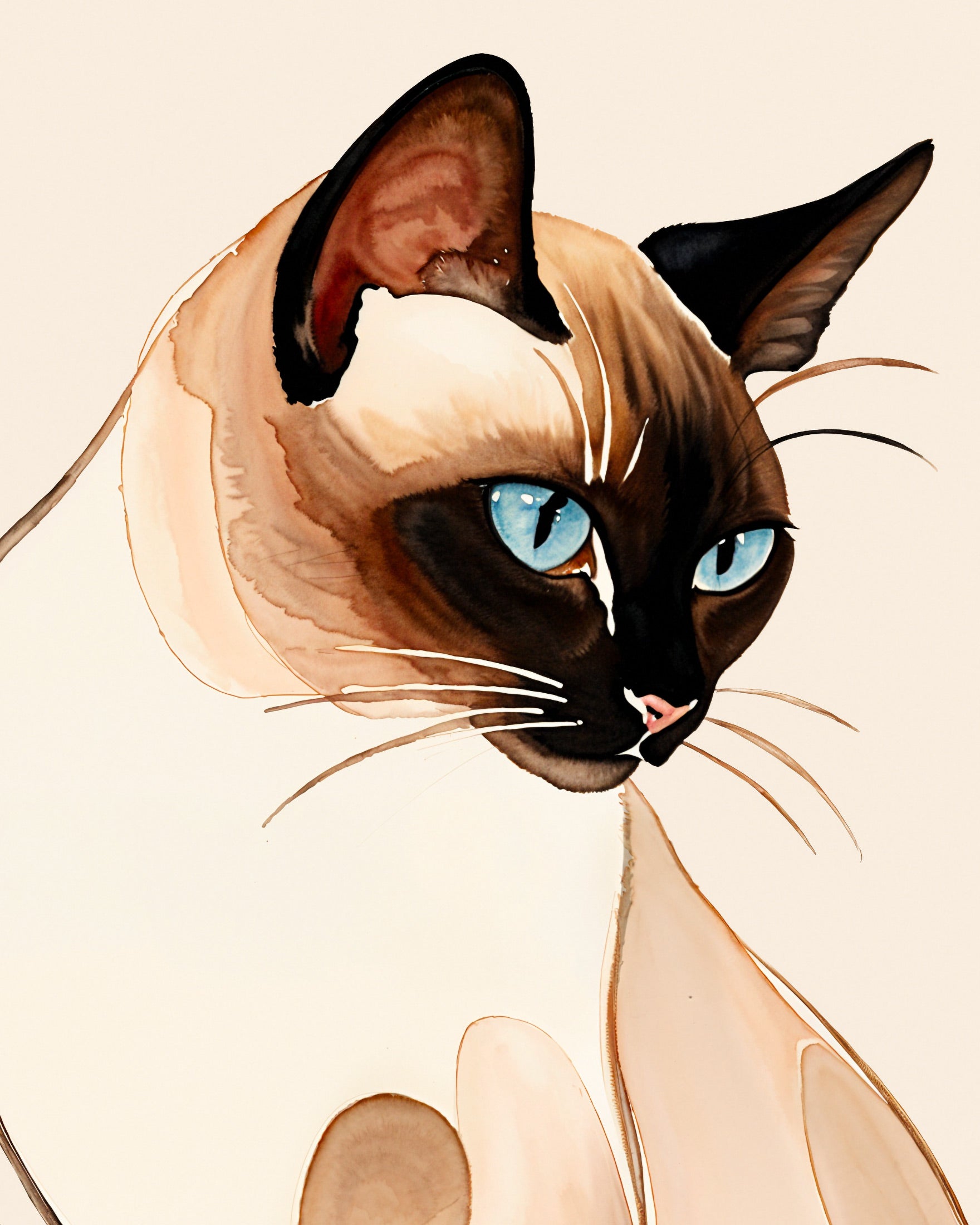 Gatto siamese con occhi di opale - Poster