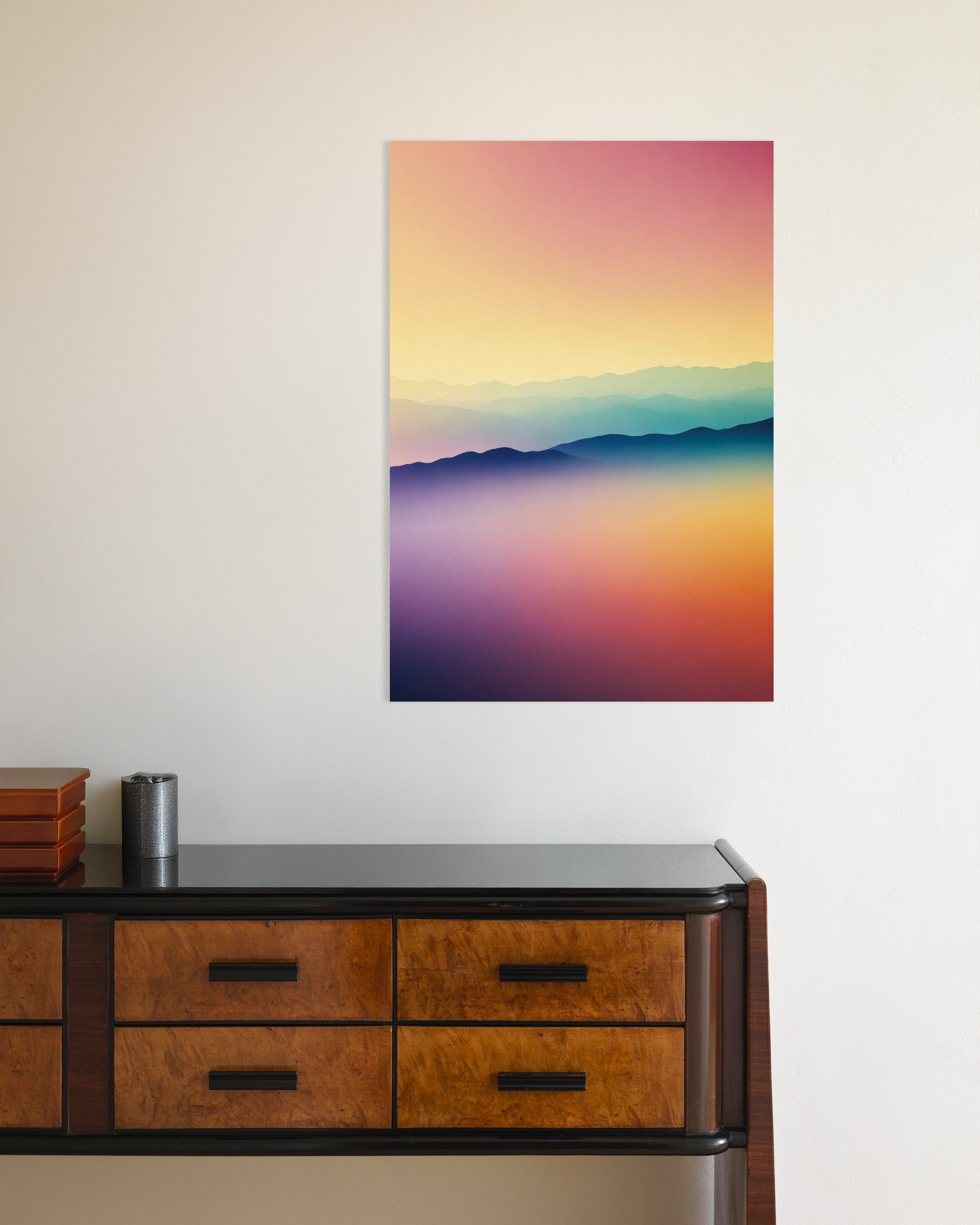 Poster of Soothing Abstract Gradients, mountain ridges  - Poster