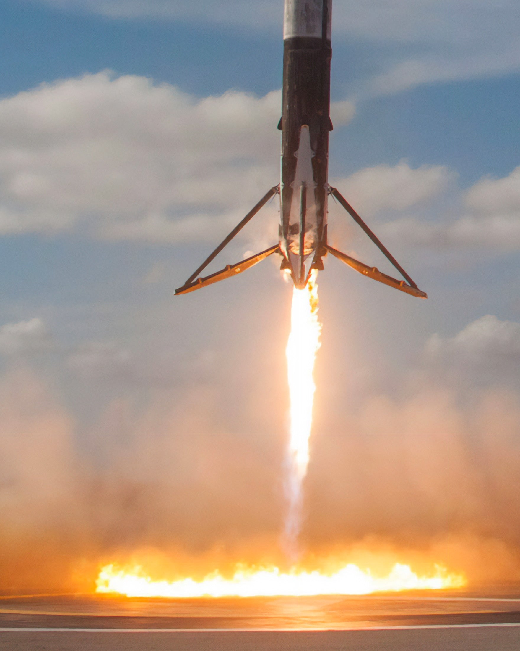 Poster SpaceX, dois foguetes a aterrar