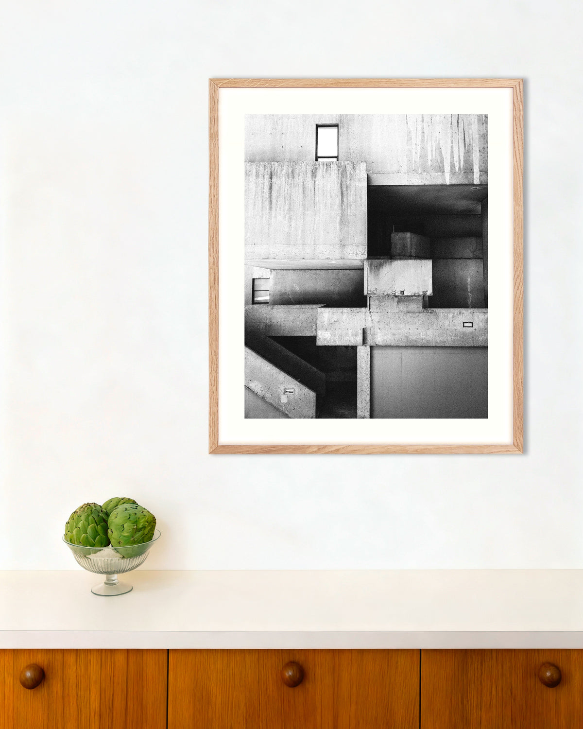 Poster of Stained Concrete Composition, with natural wooden frame