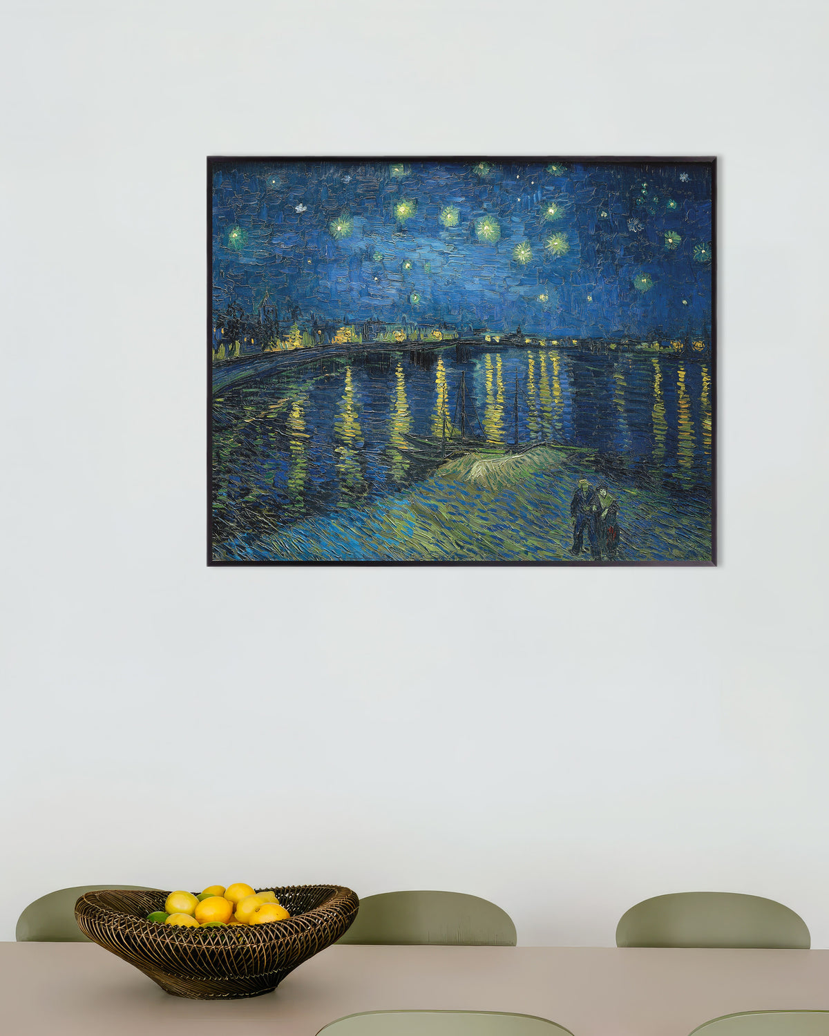 Poster av Stjernenatt over Rhône (1888) av Vincent van Gogh, med metallramme