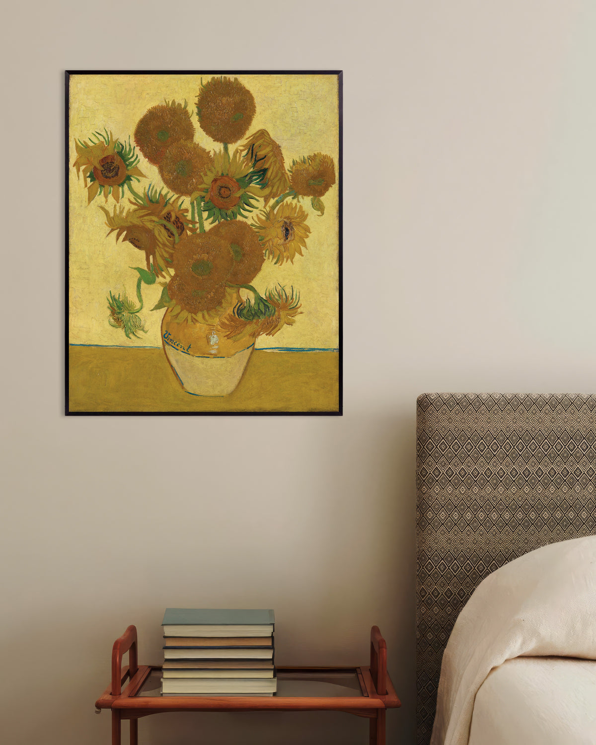 Poster med Solsikker (1888) av Vincent van Gogh, med metallramme