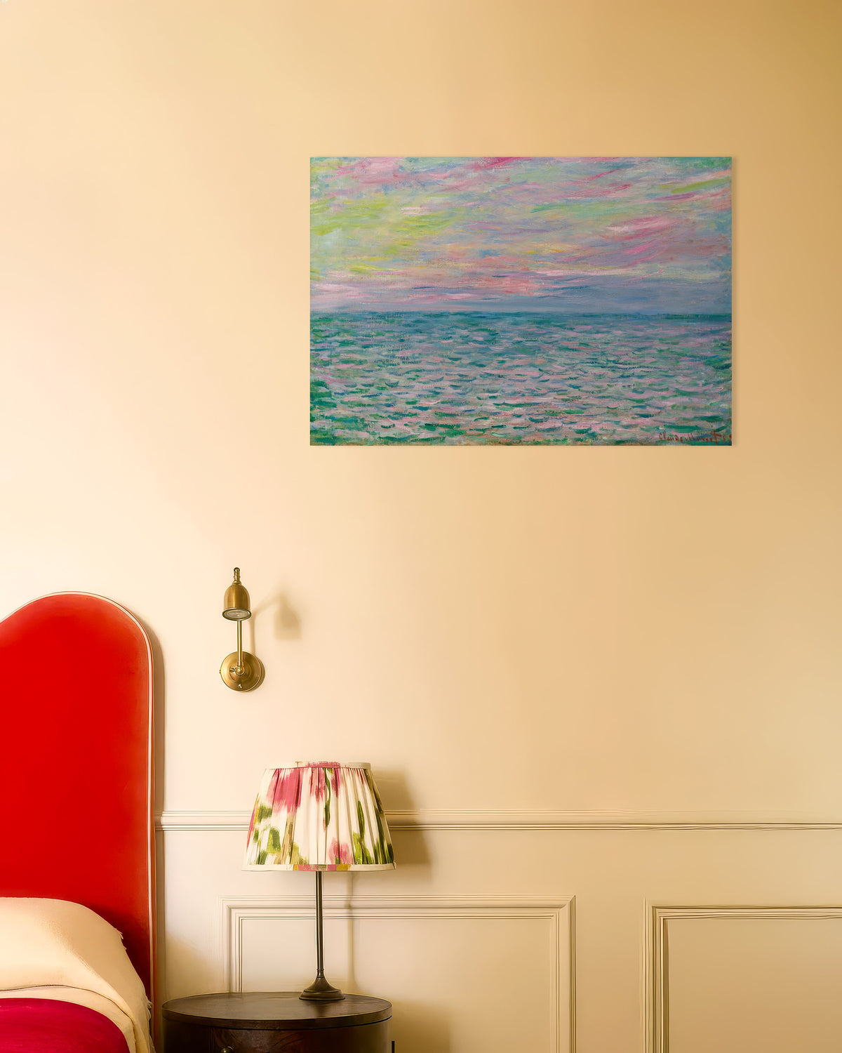 Poster of Sunset at Pourville, Open Sea (1882) by Claude Monet
