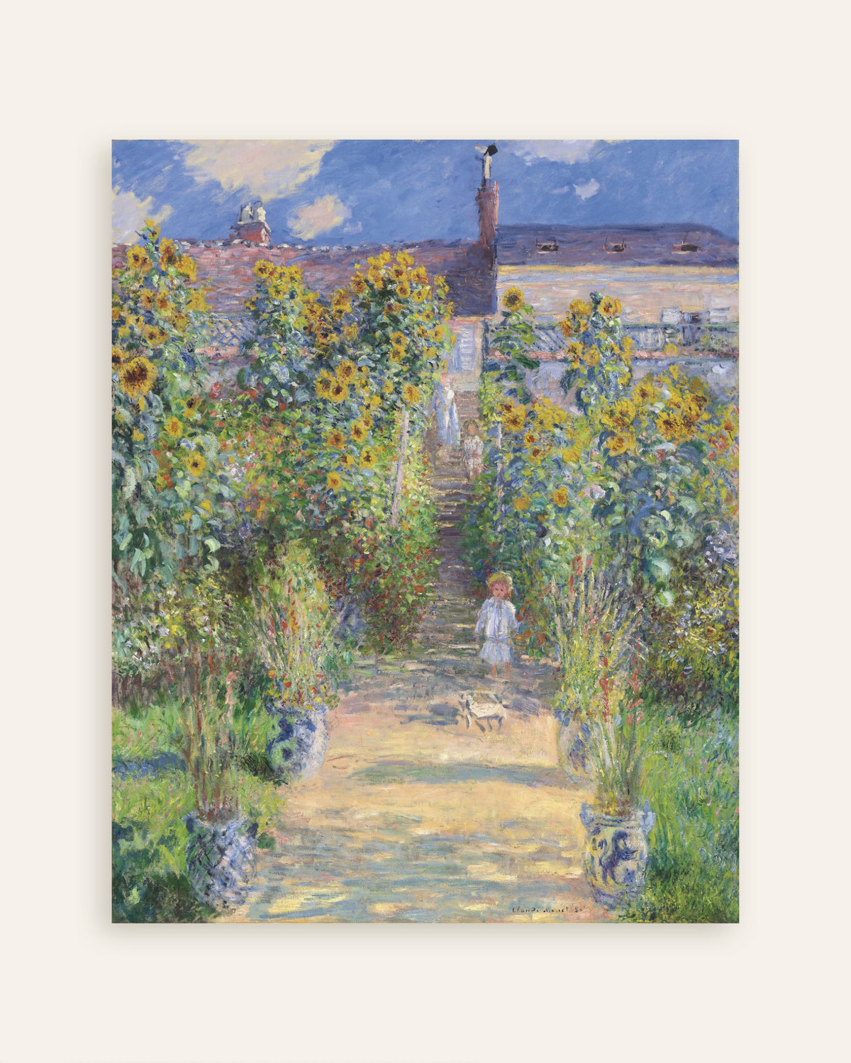 Plakat Kunstnerens hage i Vétheuil (1881) av Claude Monet, miniatyr