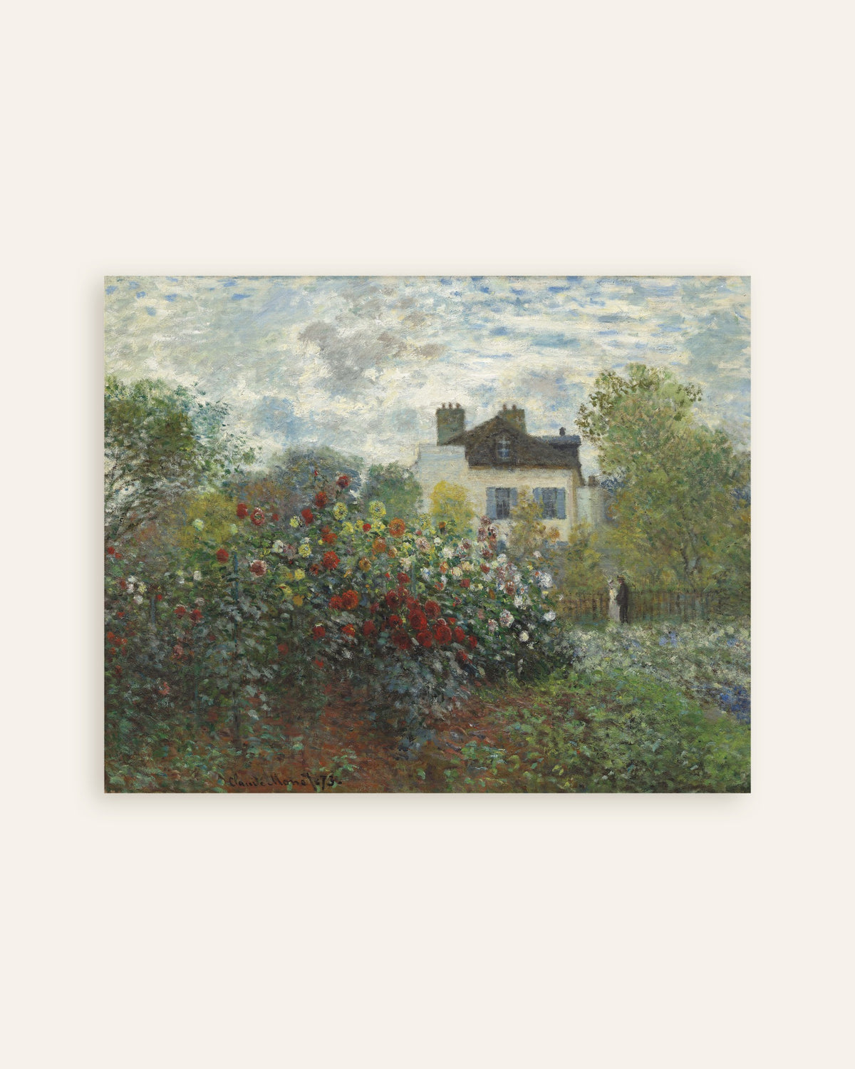 Poster of The Artist's Garden in Argenteuil, a Corner with Dahlias (1873) by Claude Monet, thumbnail