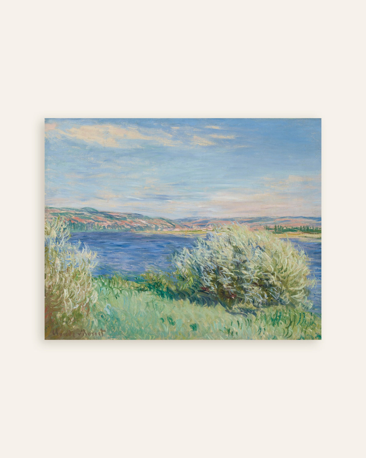 Plakat Seinens bredder nær Vétheuil (1881) av Claude Monet, miniatyr