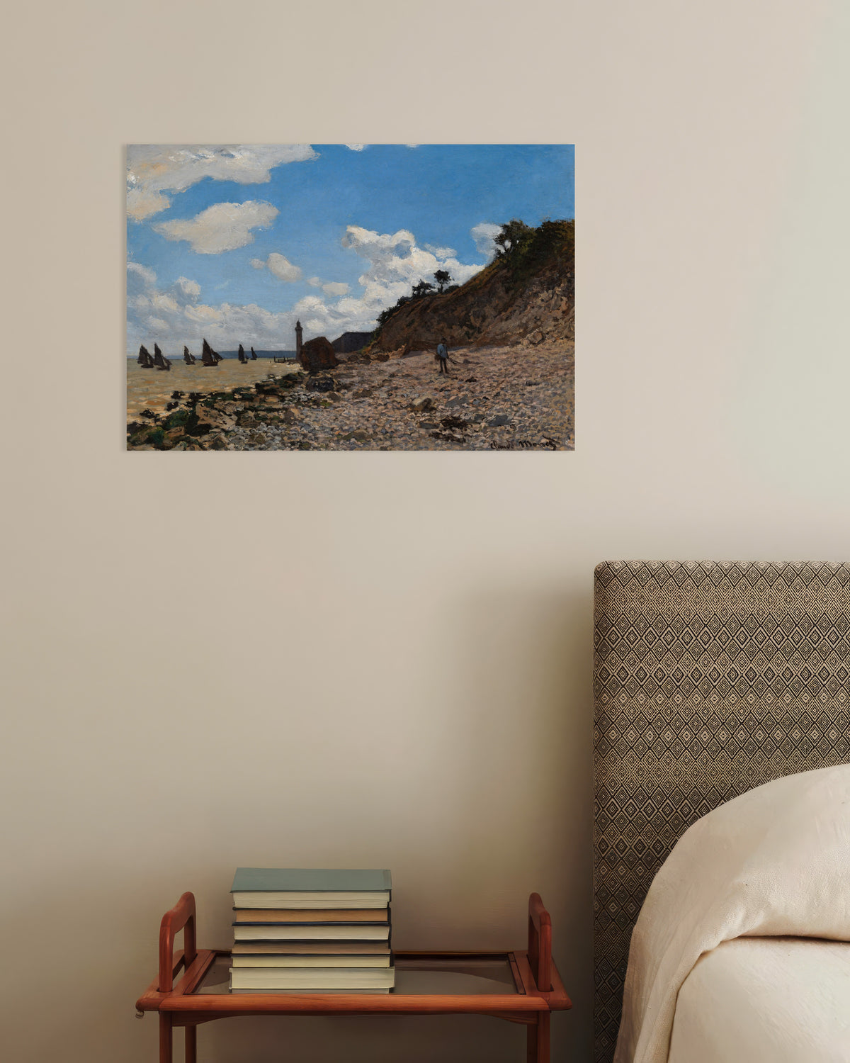 Poster of The Beach at Honfleur (1864–1866) by Claude Monet