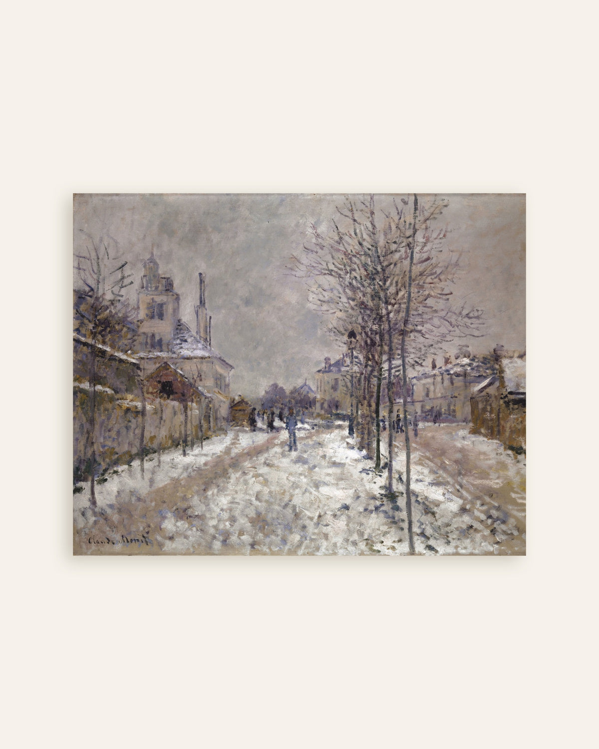 Plakat Boulevard de Pontoise i Argenteuil, snø (1875) av Claude Monet, miniatyr