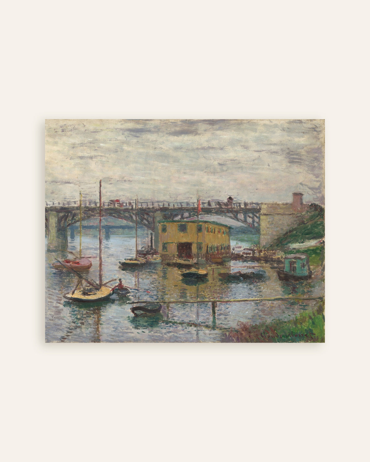Plakat Broen ved Argenteuil en grå dag (ca. 1876) av Claude Monet, miniatyr