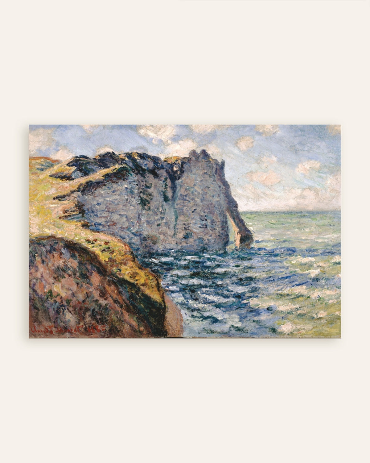 Poster of The Cliff of Aval, Étretat (1885) by Claude Monet, thumbnail