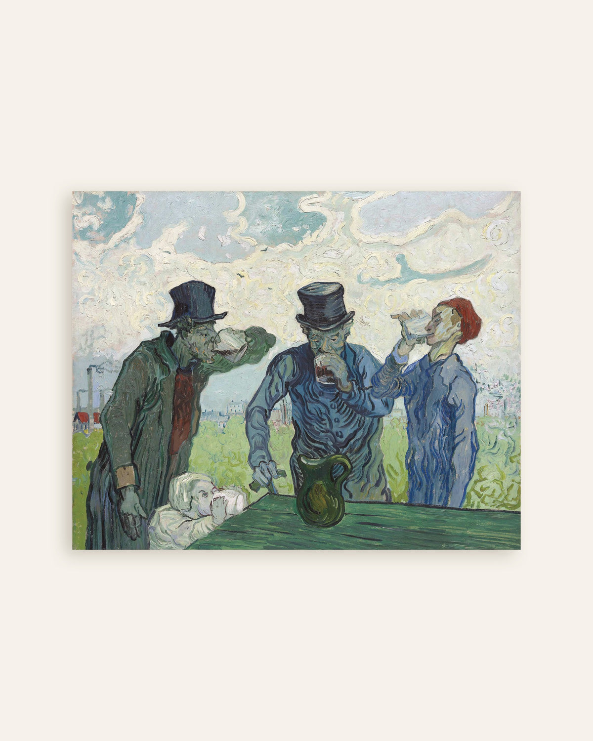 Poster av Drikkerne, etter Daumier (1890), av Vincent van Gogh, miniatyrbilde
