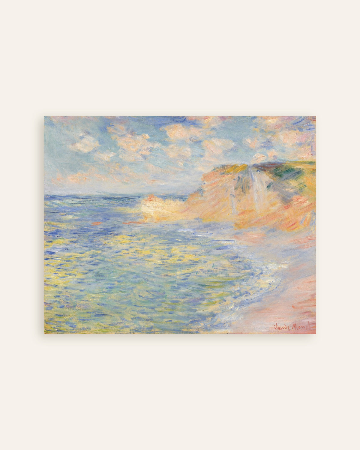 Plakat Falaise d'Amont, Étretat (1885) av Claude Monet, miniatyr