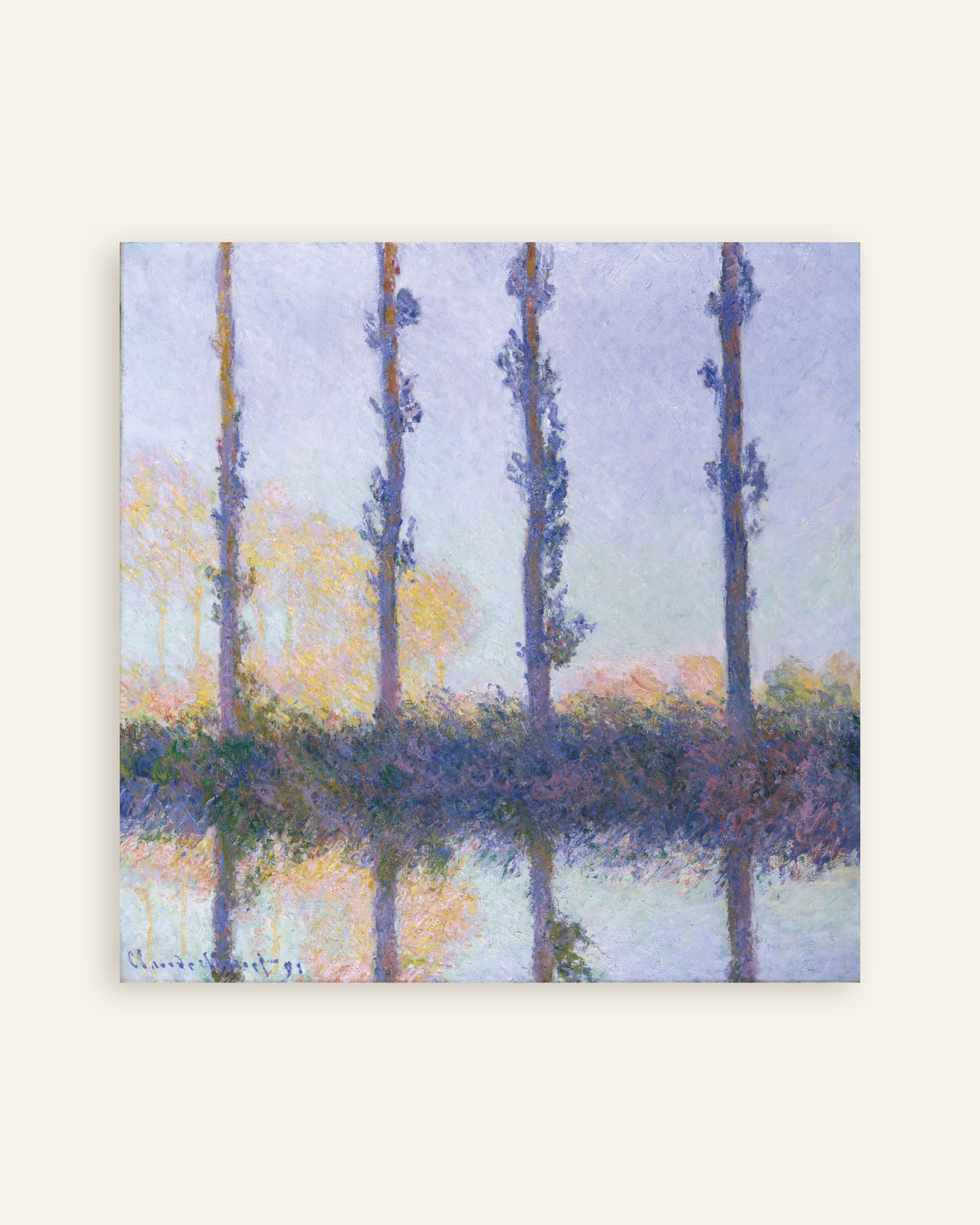 Plakat De fire trærne (1891) av Claude Monet, miniatyr