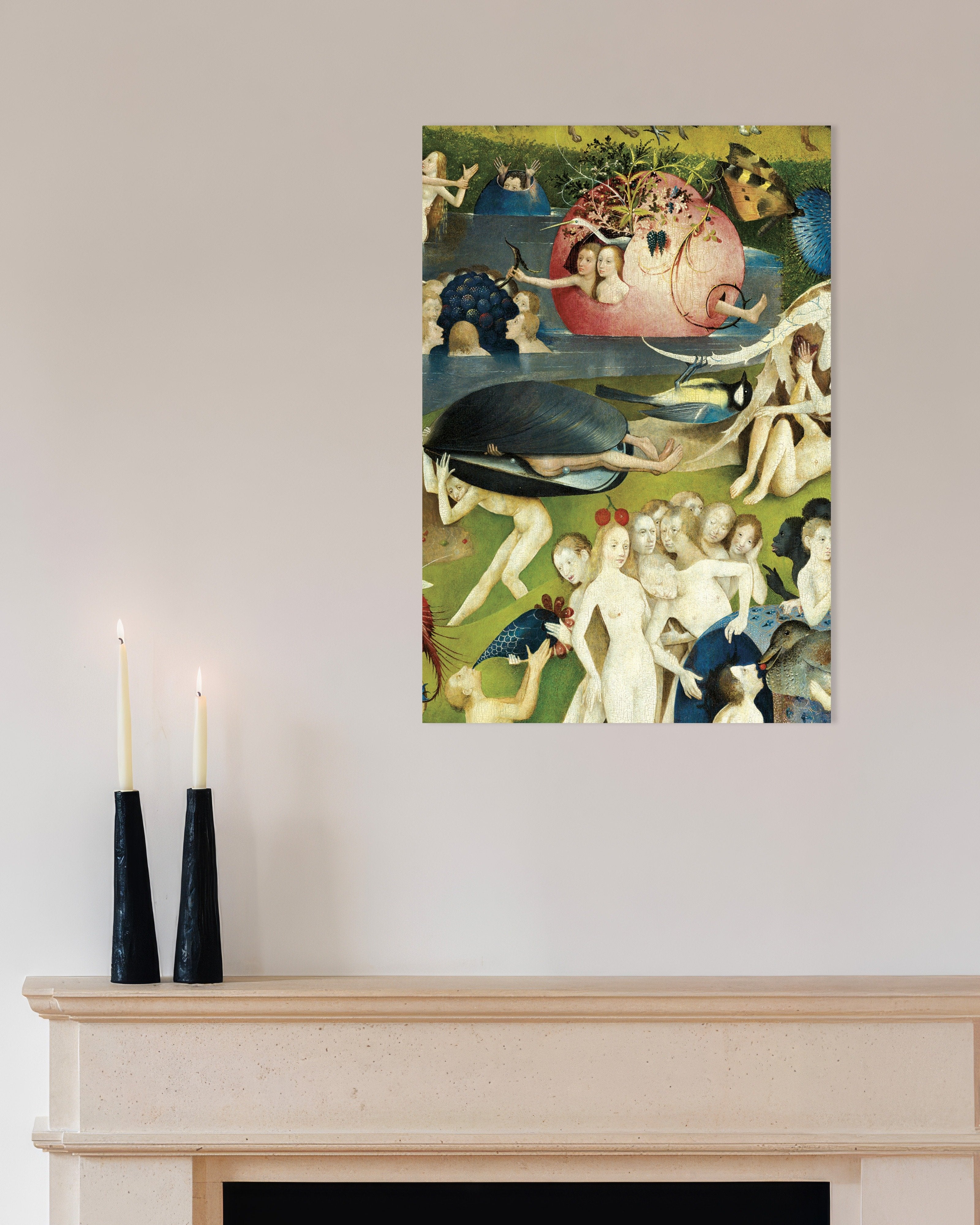 Poster of The giant mussel and blue bird - Detail from The Garden of Earthly Delights