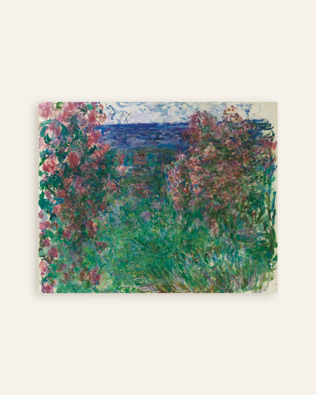 Plakat Huset blant rosene (ca. 1925) av Claude Monet, miniatyr