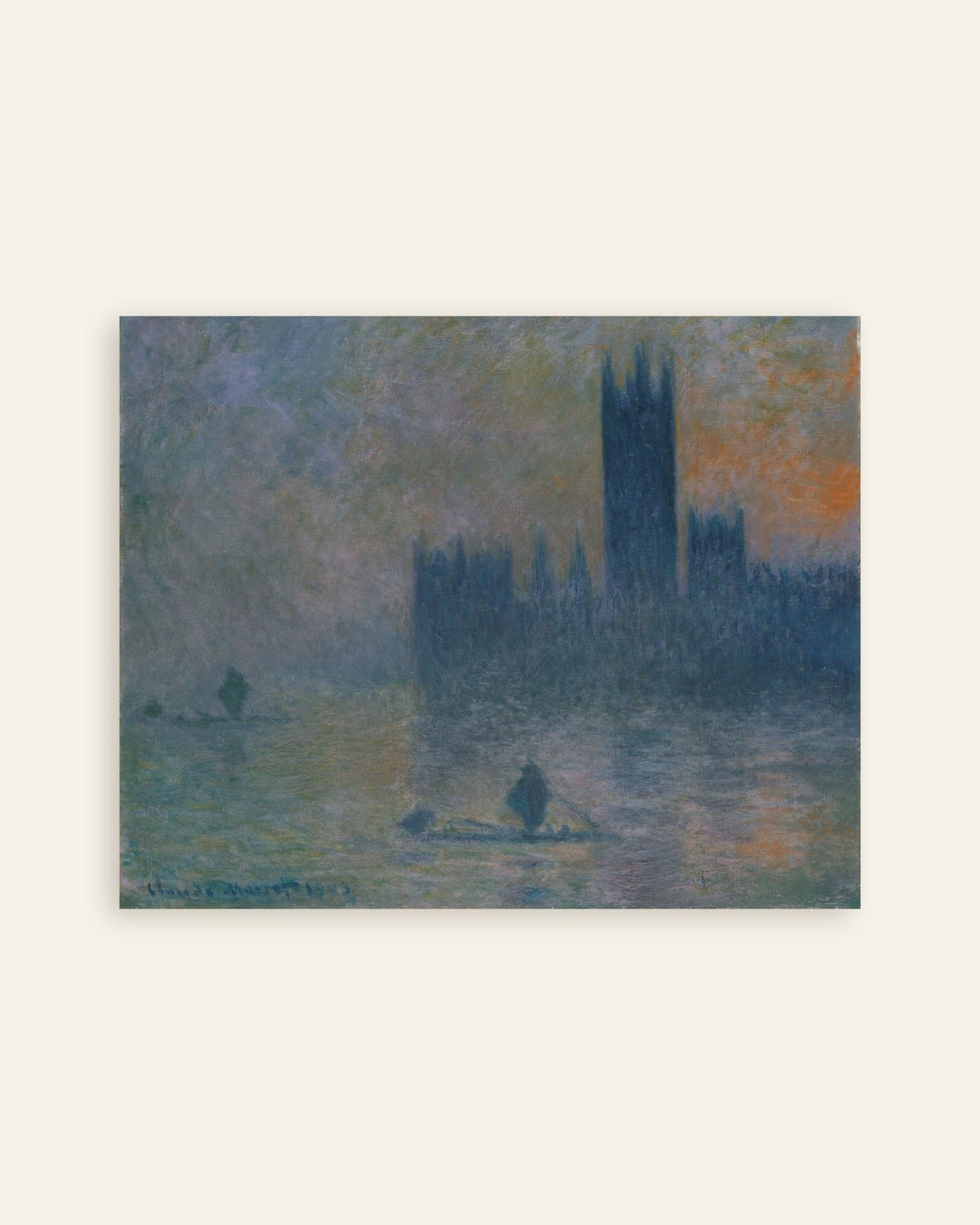 Plakat Parlamentet, tåkeeffekt (1903–1904) av Claude Monet, miniatyr