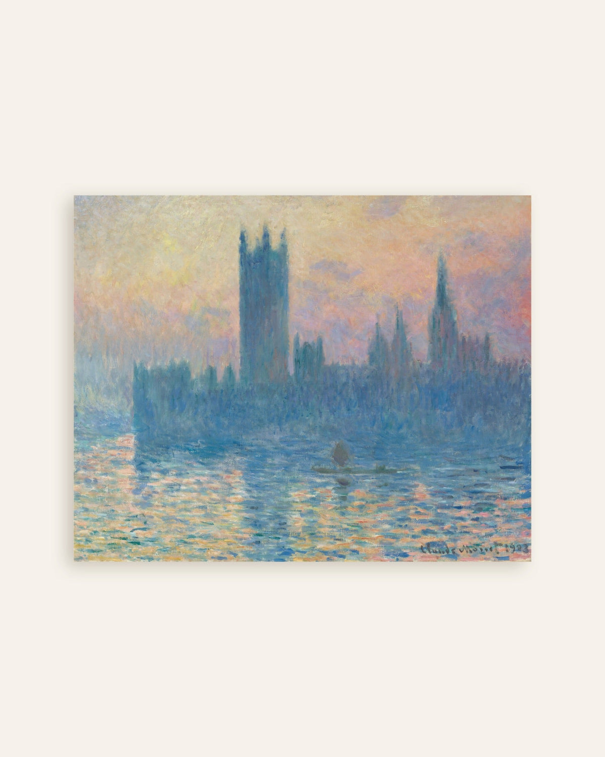Plakat Parlamentet i solnedgang (1903) av Claude Monet, miniatyr