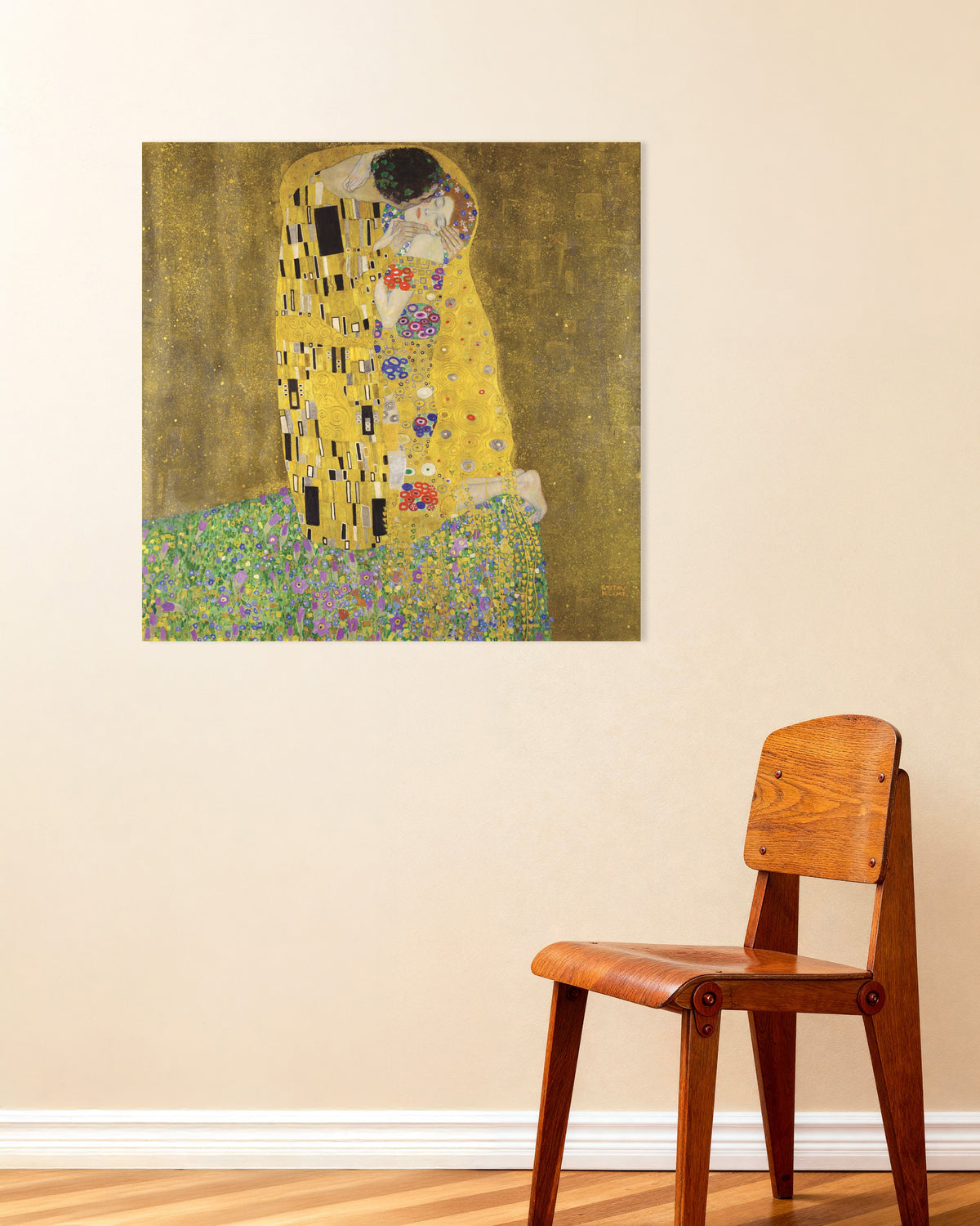 Plakat Kysset (1907–1908) av Gustav Klimt