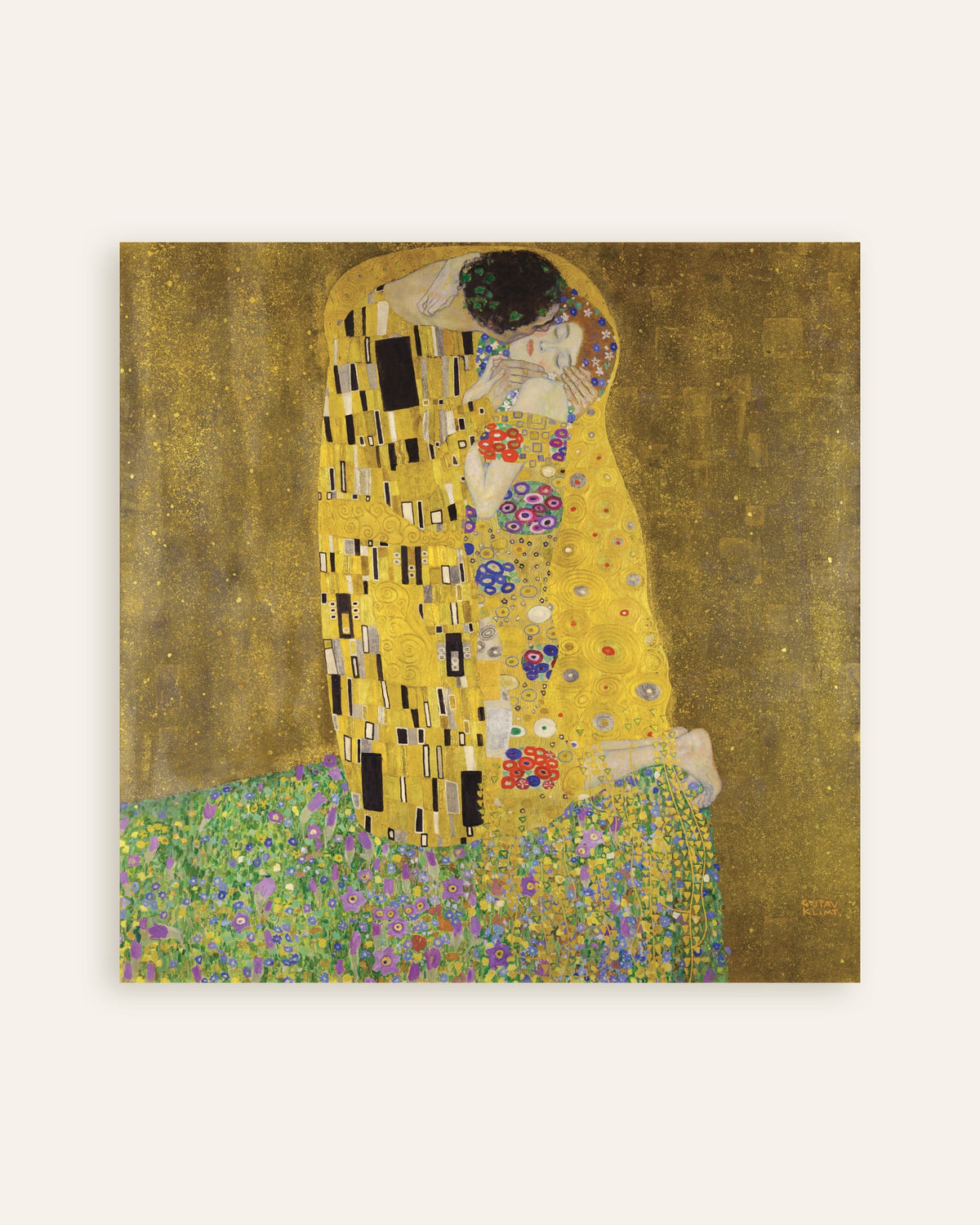Plakat Kysset (1907–1908) av Gustav Klimt, miniatyr