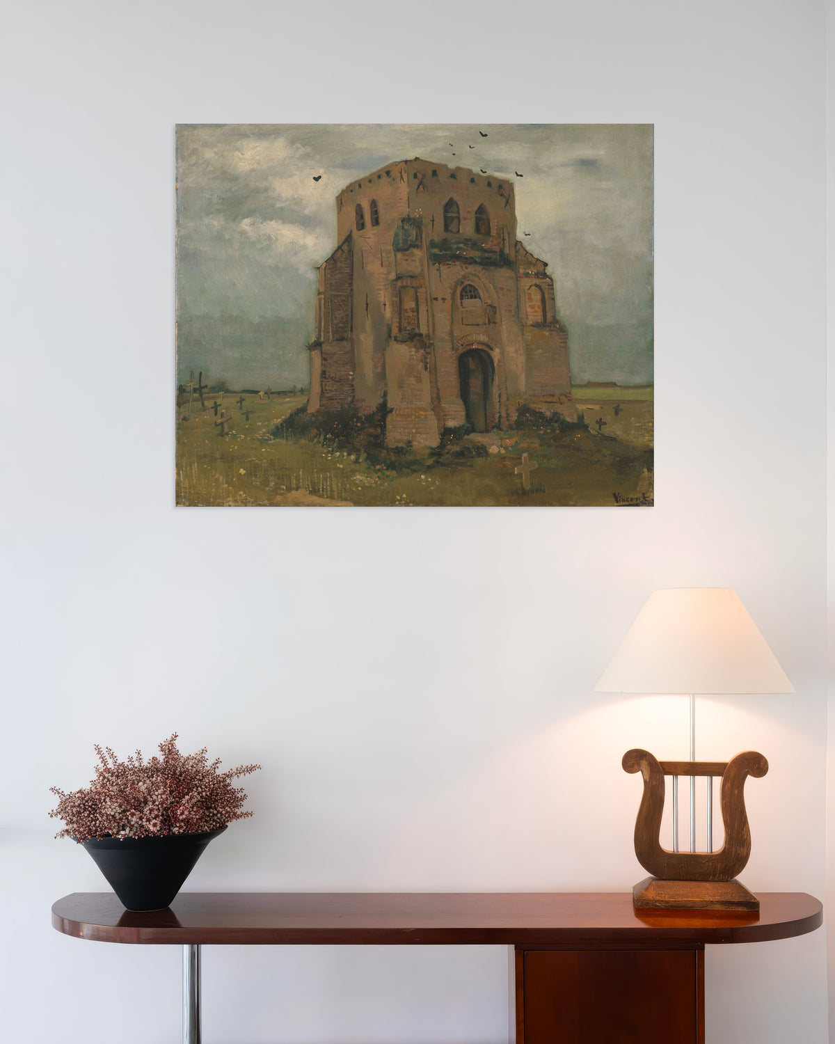 Poster av Det gamle kirketårnet i Nuenen (1885) av Vincent van Gogh