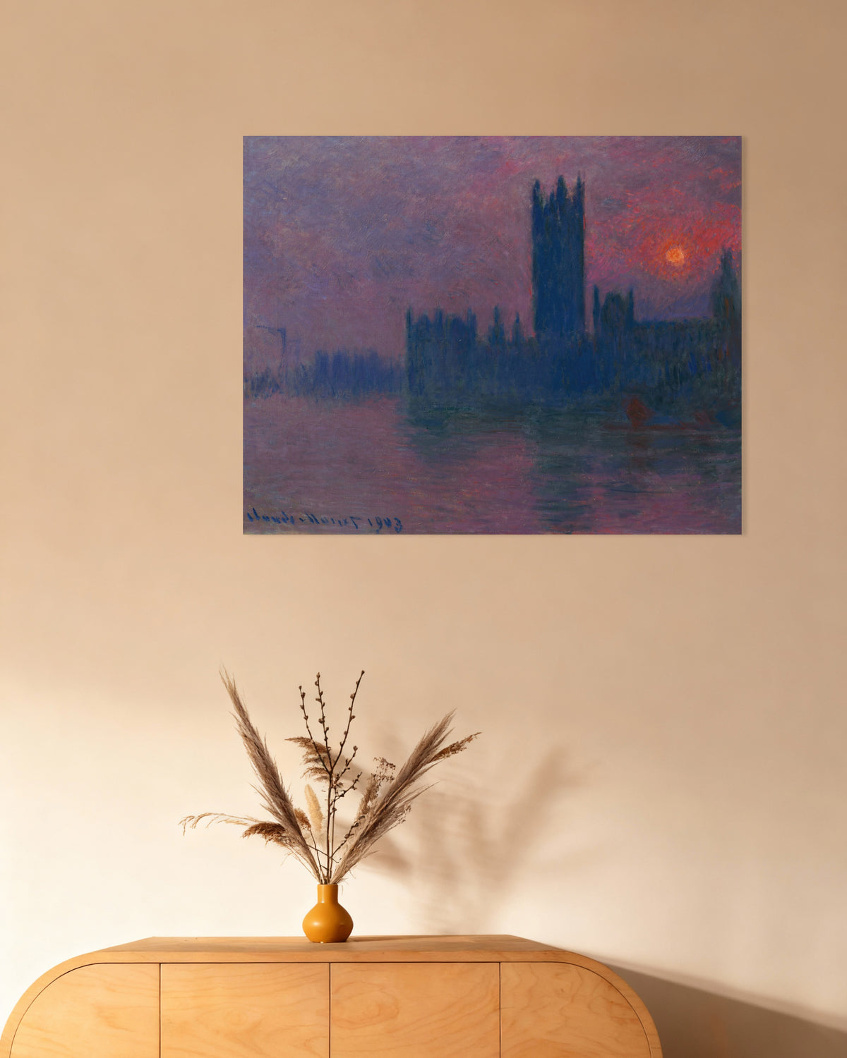 Poster of The Parliament, Setting Sun (1900–1903) by Claude Monet