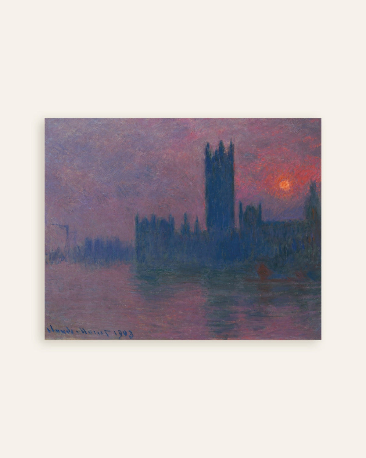 Plakat Parlamentet, nedgående sol (1900–1903) av Claude Monet, miniatyr