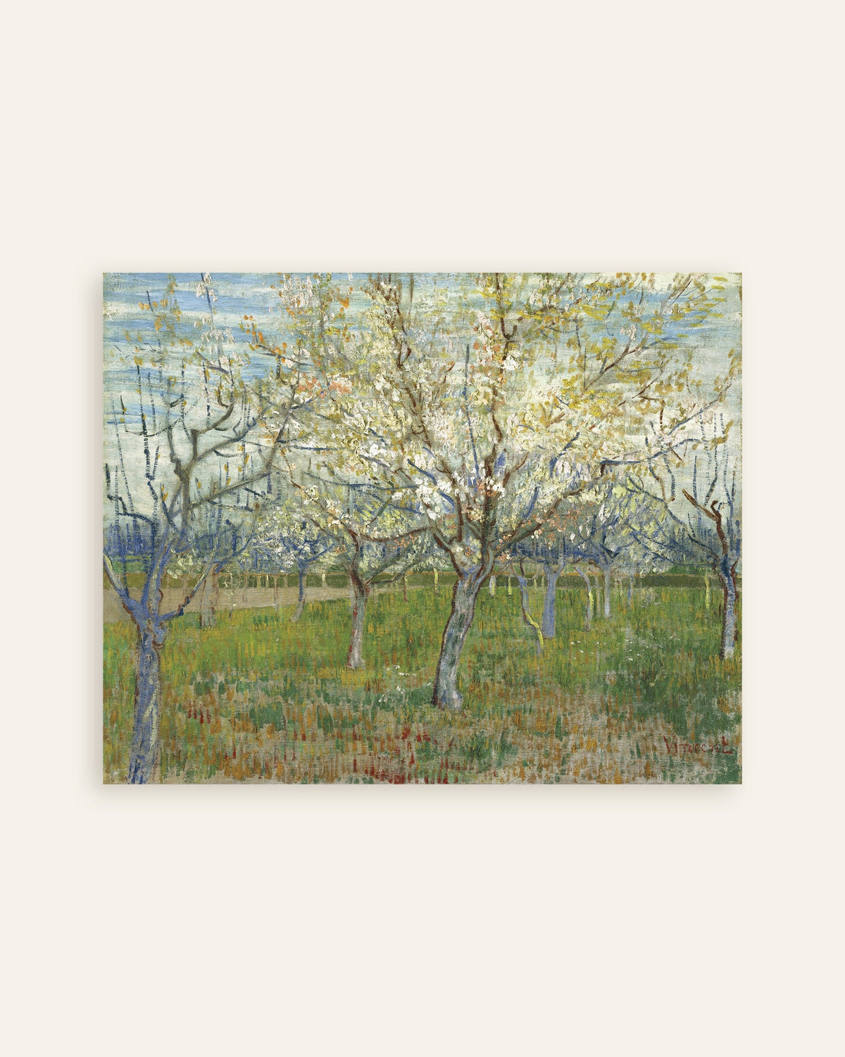 Poster of The Pink Orchard (1888) by Vincent van Gogh, thumbnail