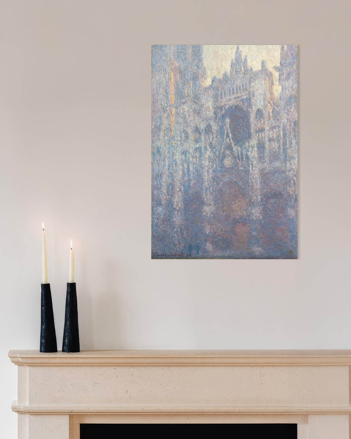 Plakat Portalen til katedralen i Rouen i morgenlys (1894) av Claude Monet