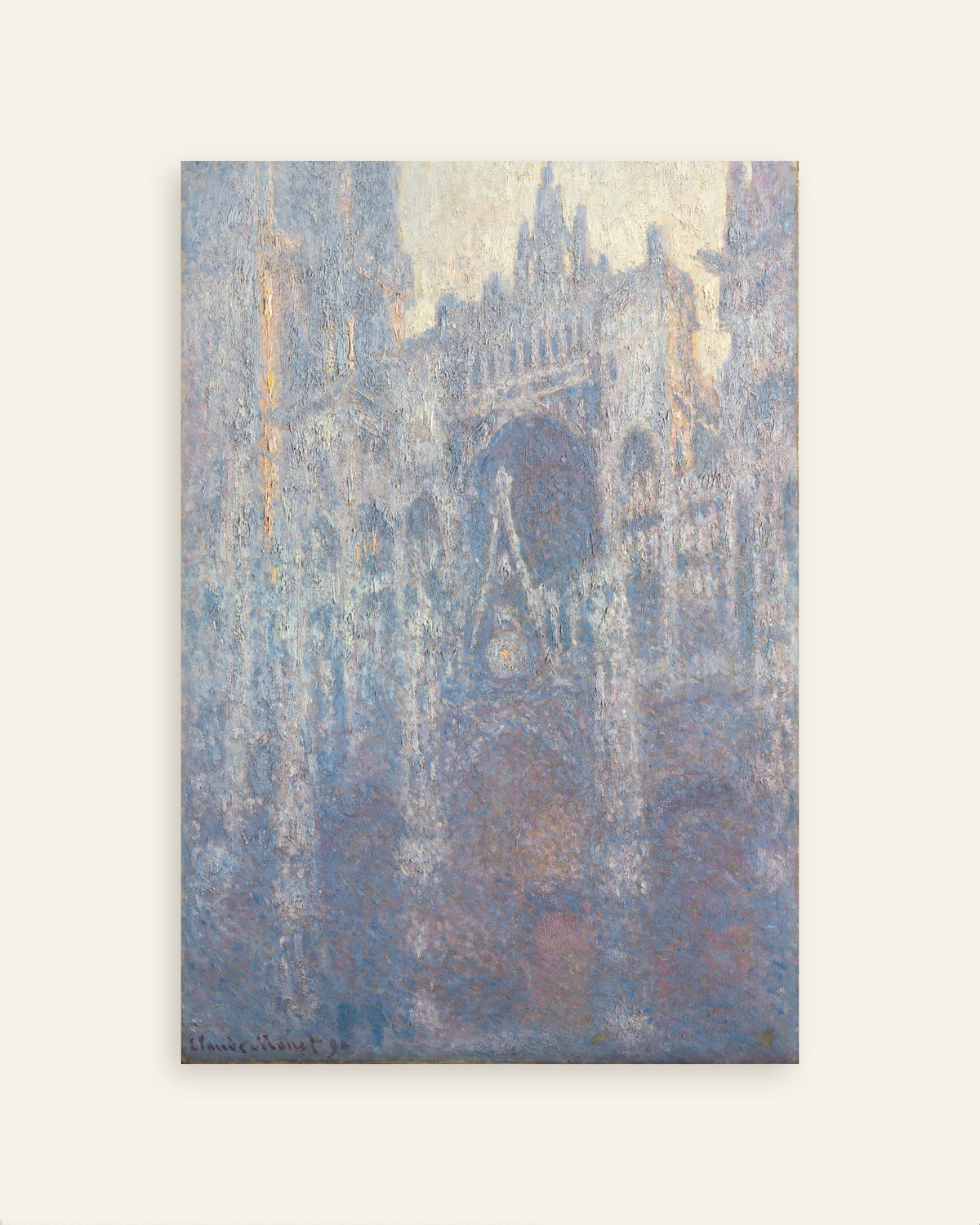 Plakat Portalen til katedralen i Rouen i morgenlys (1894) av Claude Monet, miniatyr