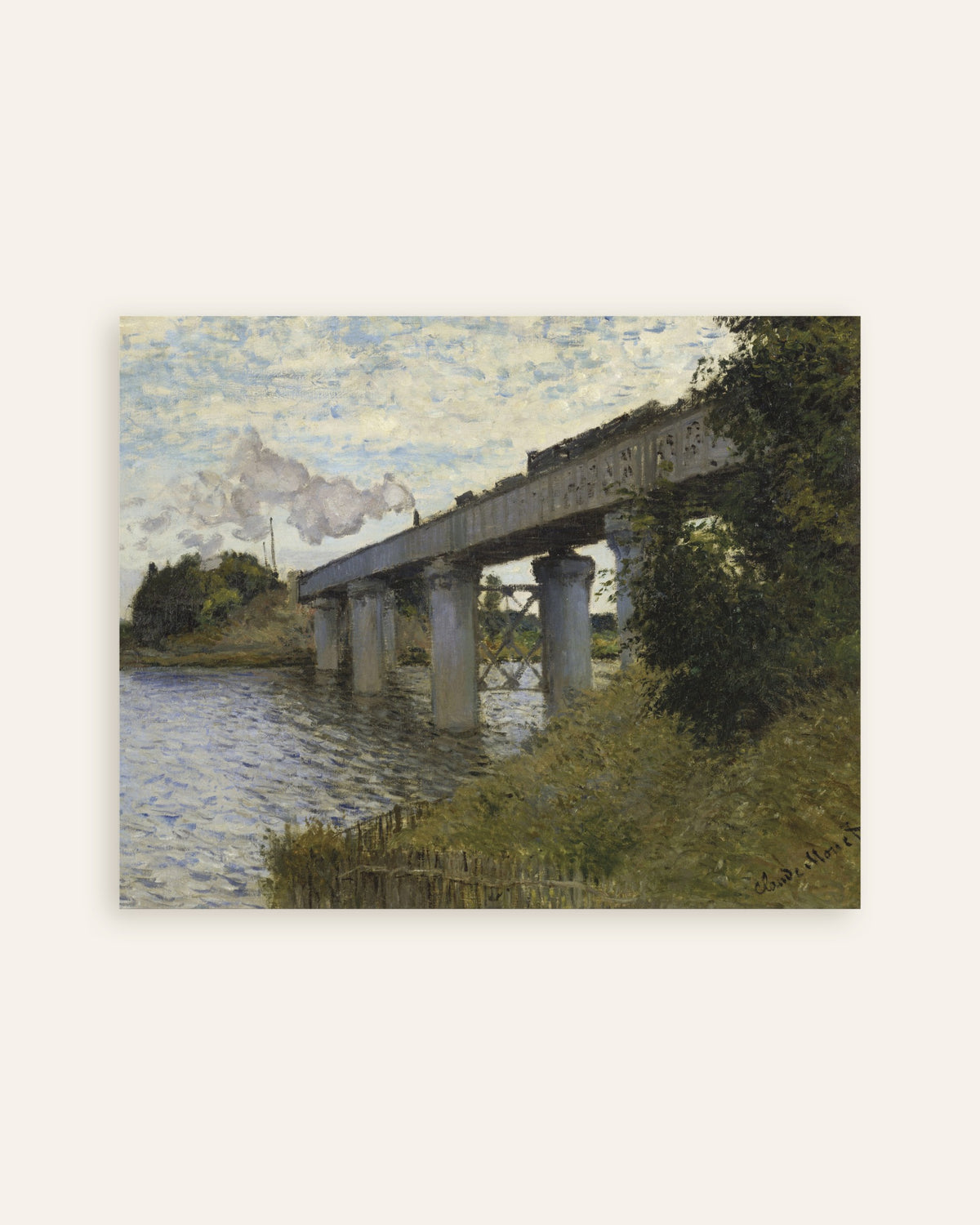 Plakat Jernbanebroen ved Argenteuil (1873–1874) av Claude Monet, miniatyr
