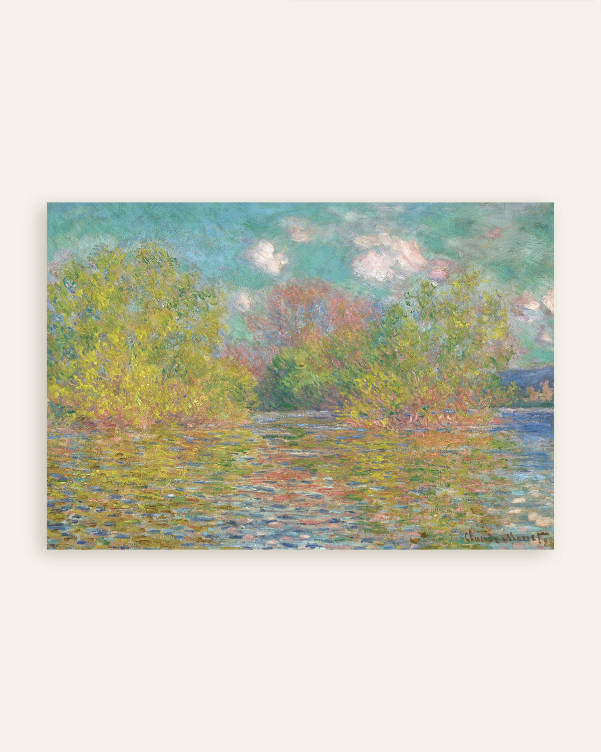 Plakat Seinen nær Giverny (1888) av Claude Monet, miniatyr