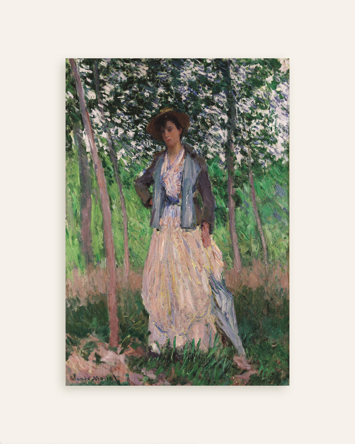 Poster of The Stroller, Suzanne Hoschedé (1887) by Claude Monet, thumbnail
