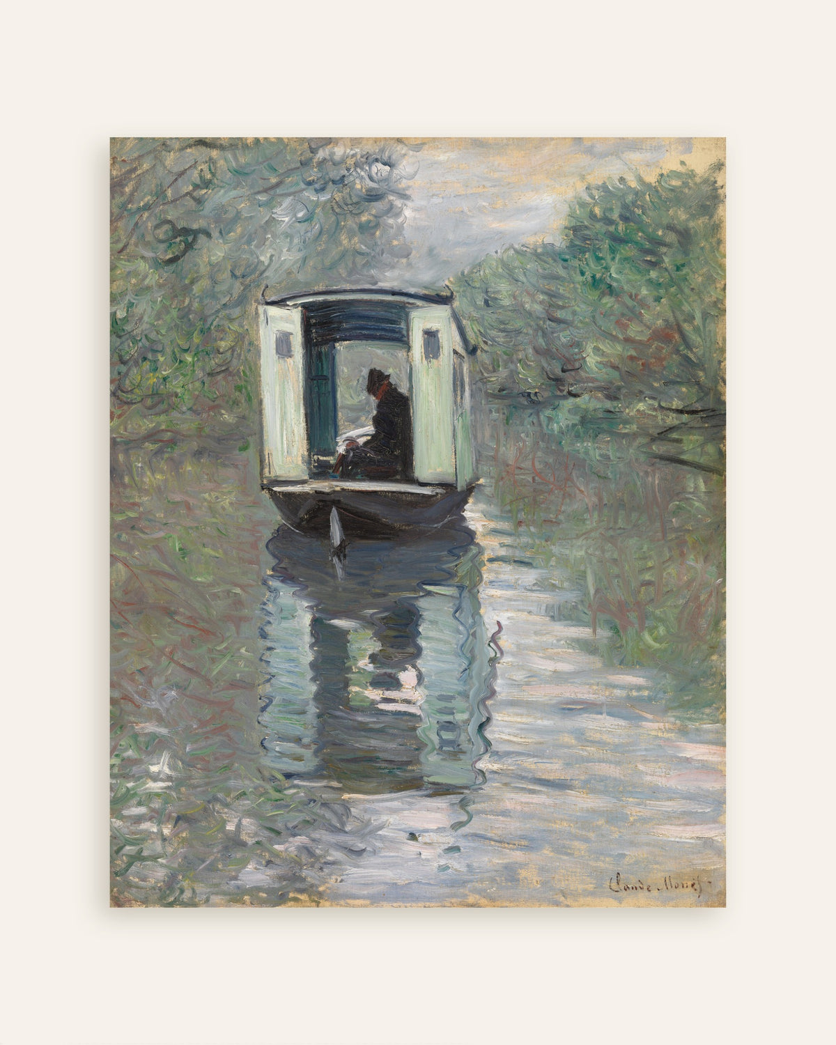 Plakat Atelierbåten (1876) av Claude Monet, miniatyr