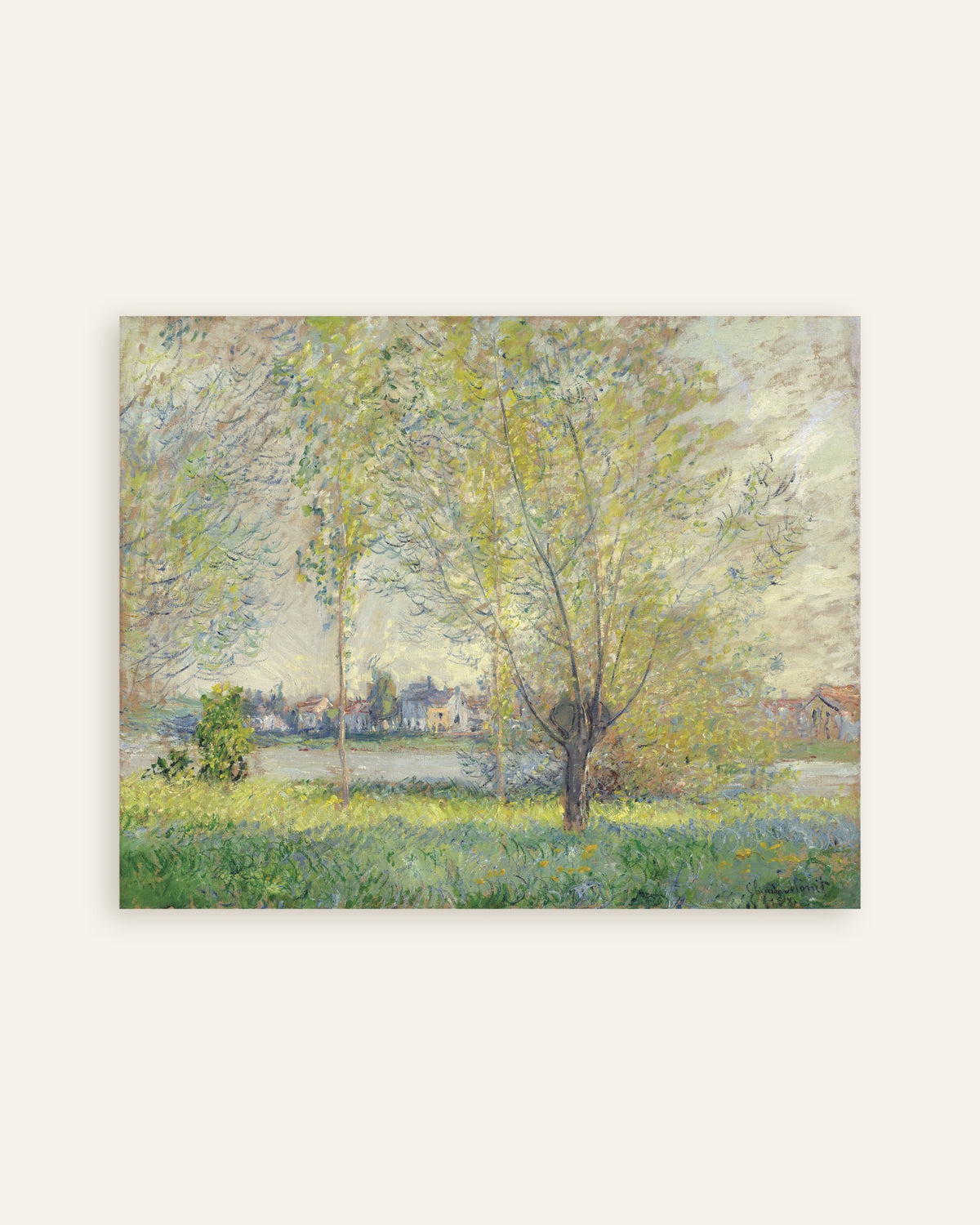 Poster of The Willows (1880) by Claude Monet, thumbnail