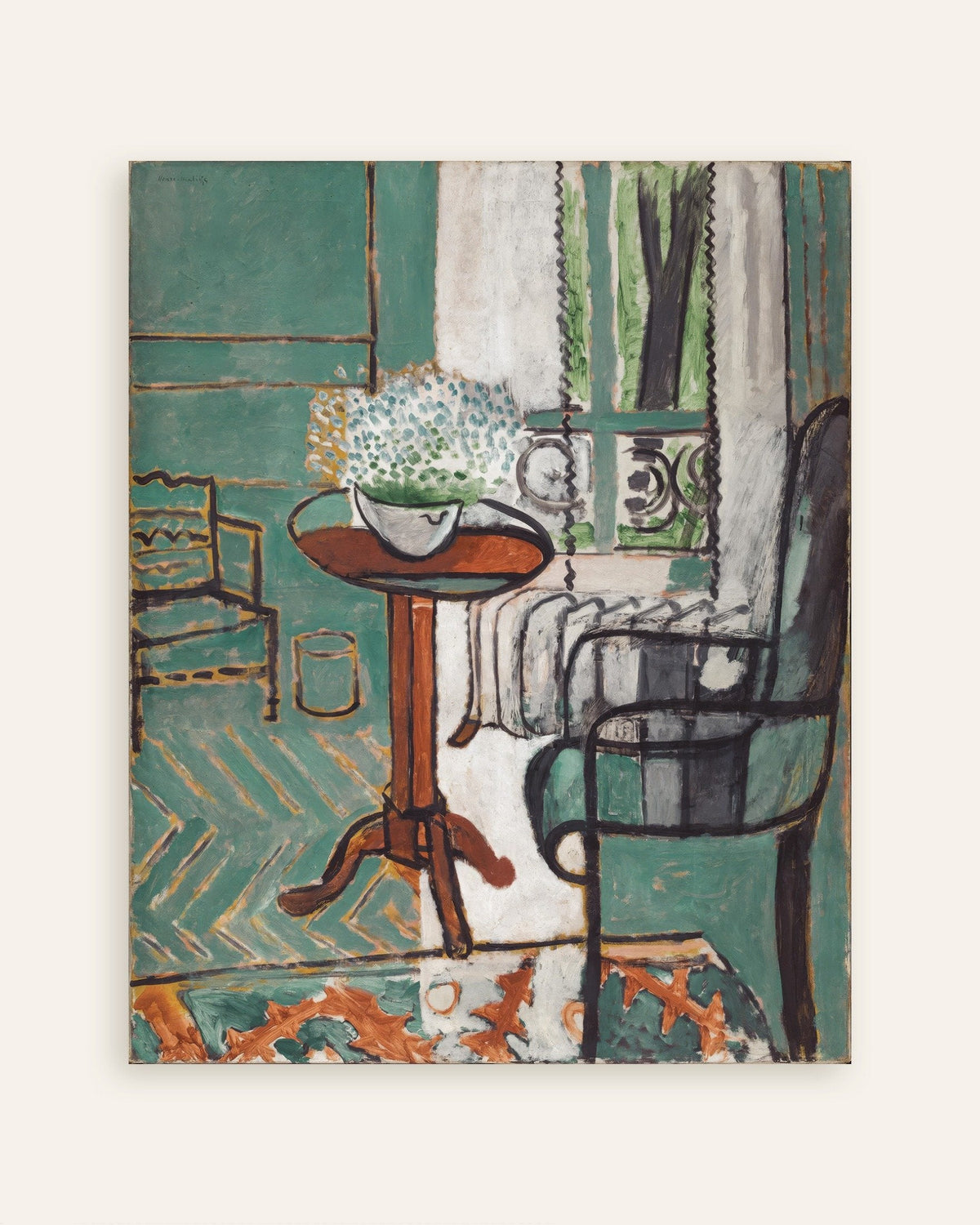 Poster of The window (Interior with forget-me-nots) by Henri Matisse, thumbnail