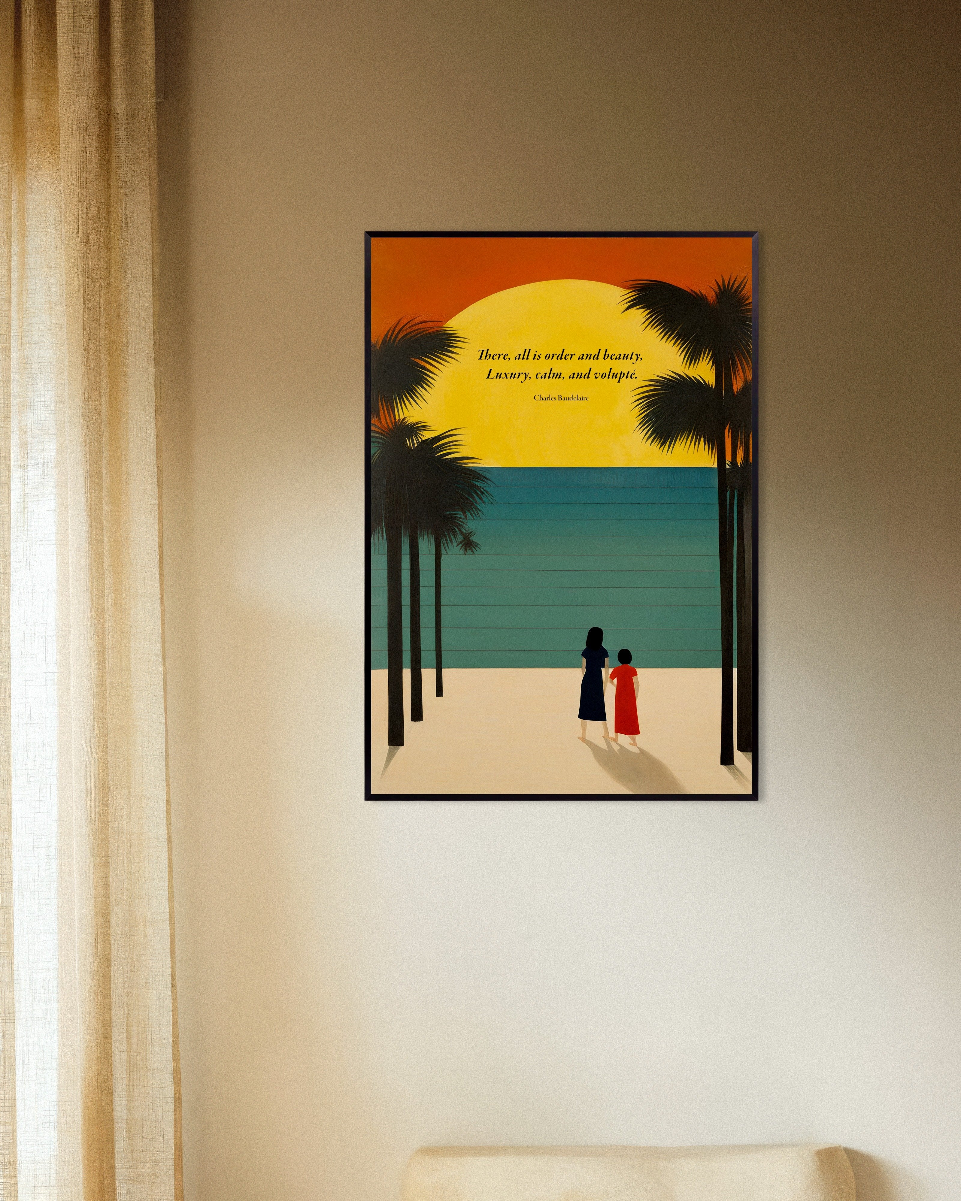 Poster of There, all is order and beauty, luxury, calm, and volupté - Baudelaire - Poster, with metal frame