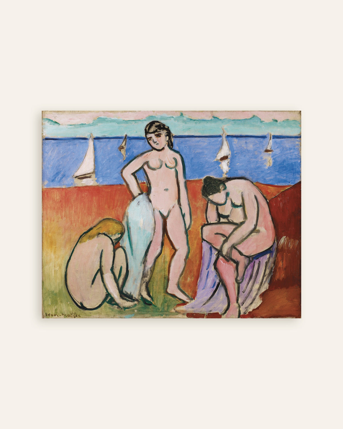 Poster of Three Bathers (1907) by Henri Matisse, thumbnail