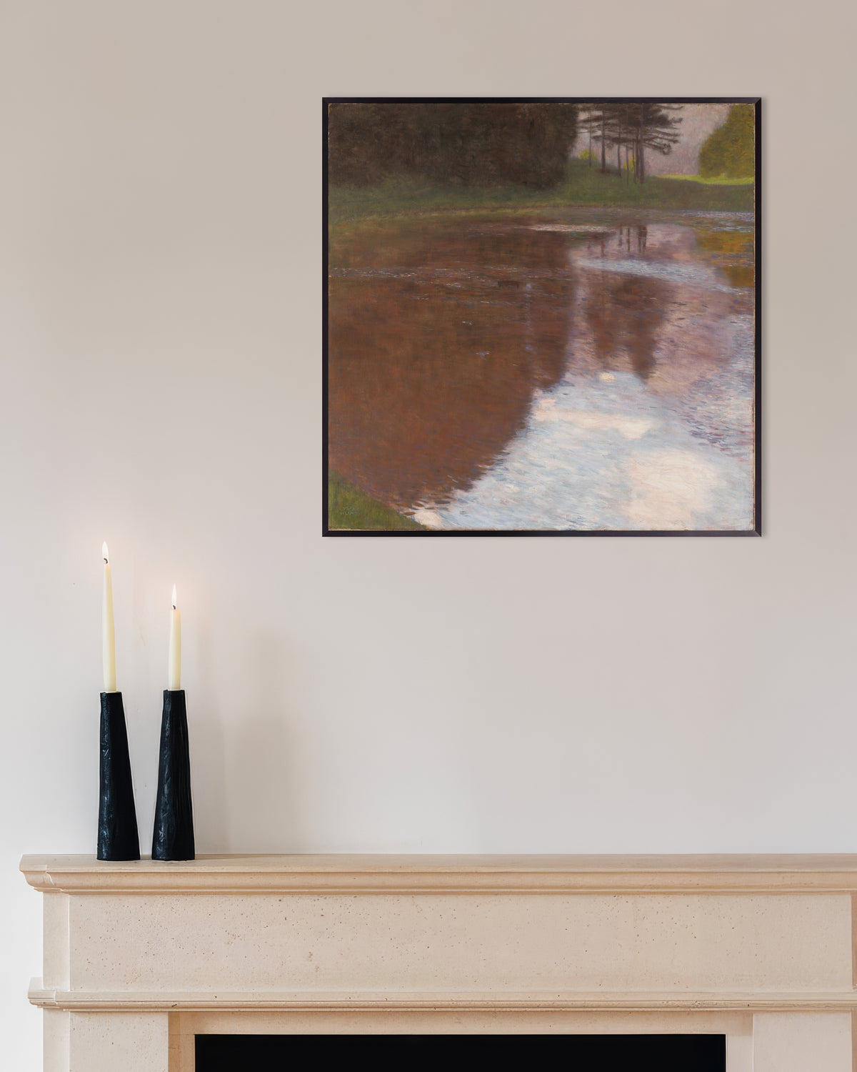Plakat Stille dam (1899) av Gustav Klimt med metallramme