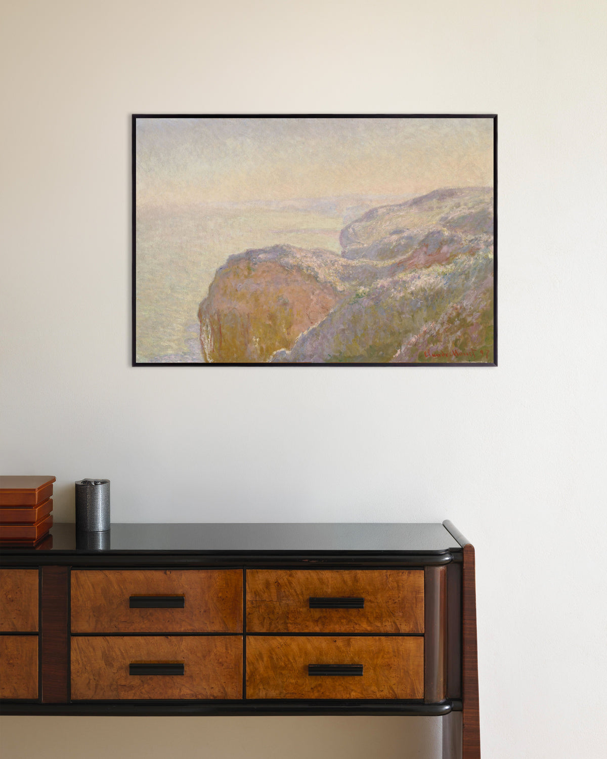 Plakat Val-Saint-Nicolas nær Dieppe, morgen (1897) av Claude Monet med metallramme