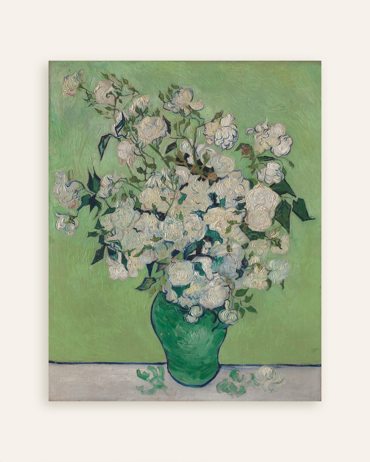 Poster av Vase med roser (1890) av Vincent van Gogh, miniatyrbilde