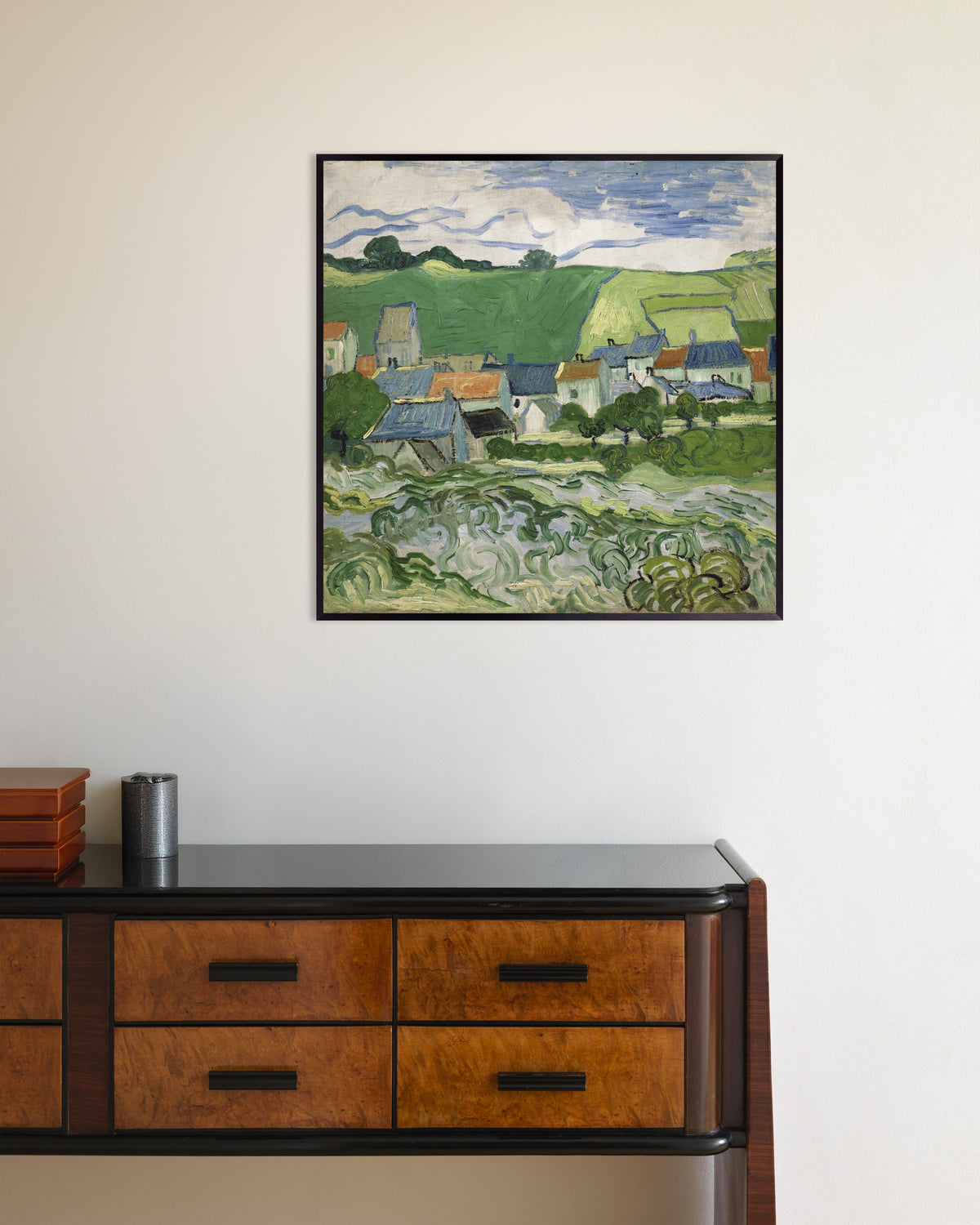 Poster av Utsikt over Auvers (1890) av Vincent van Gogh, med metallramme