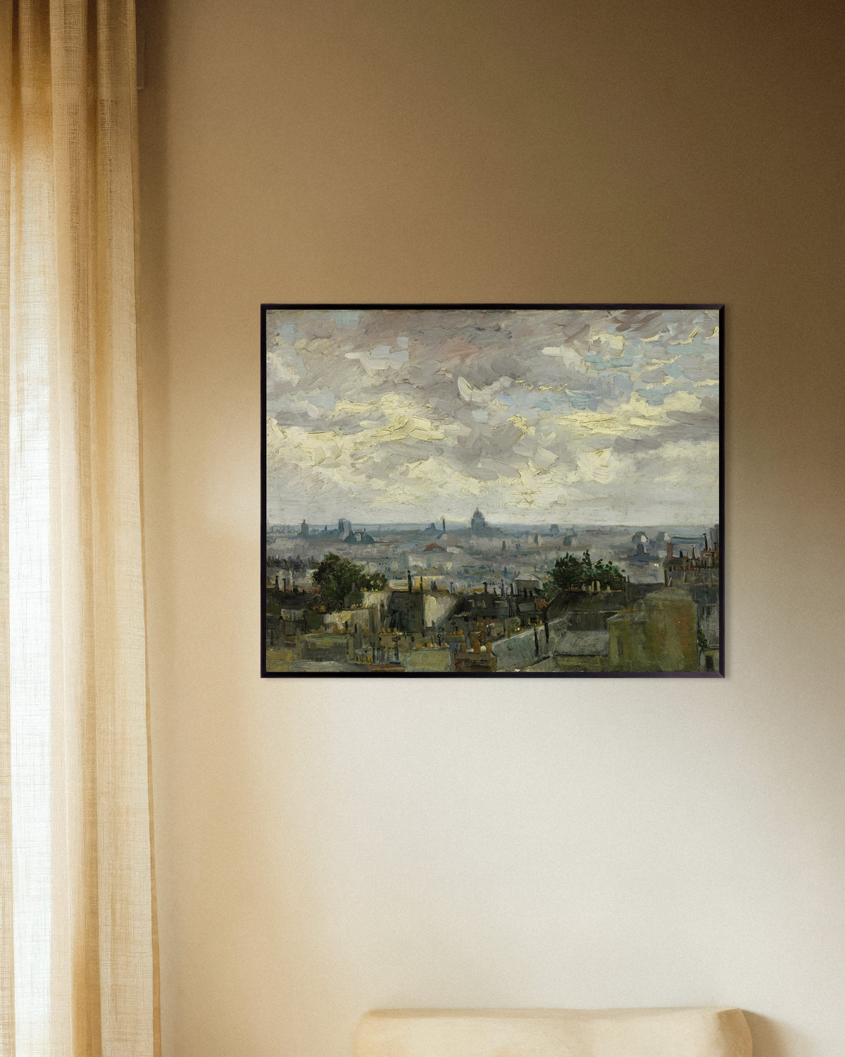 Poster av Utsikt over Paris (1886) av Vincent van Gogh, med metallramme