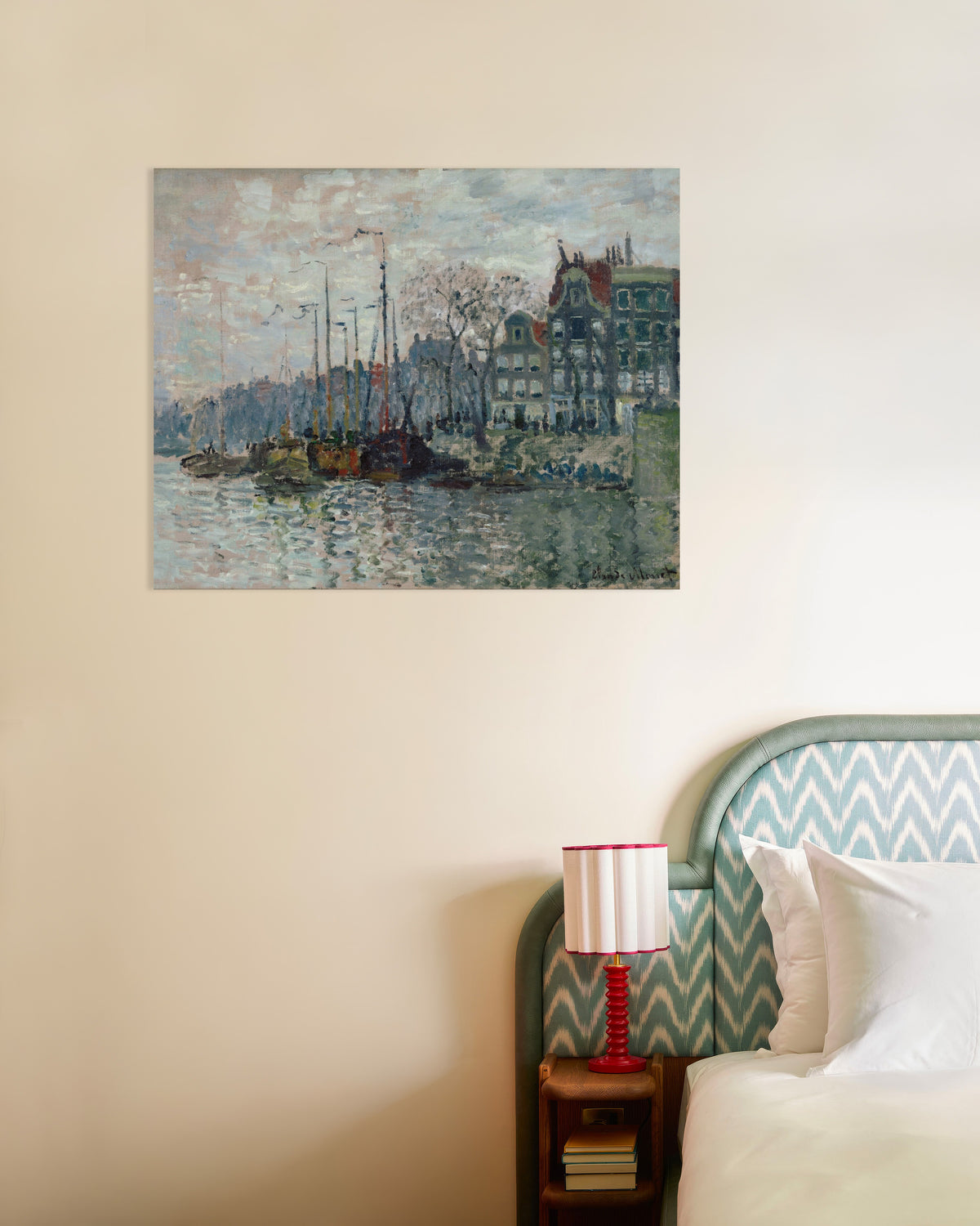 Poster of View of the Prins Hendrikkade and the Kromme Waal in Amsterdam (1874) by Claude Monet