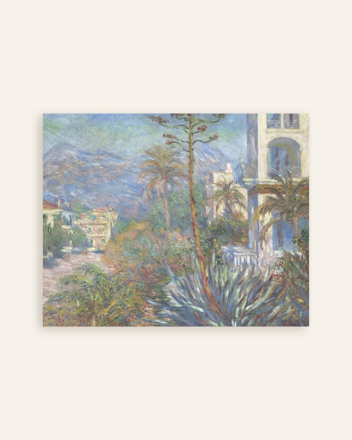 Poster of Villas at Bordighera (1884) by Claude Monet, thumbnail
